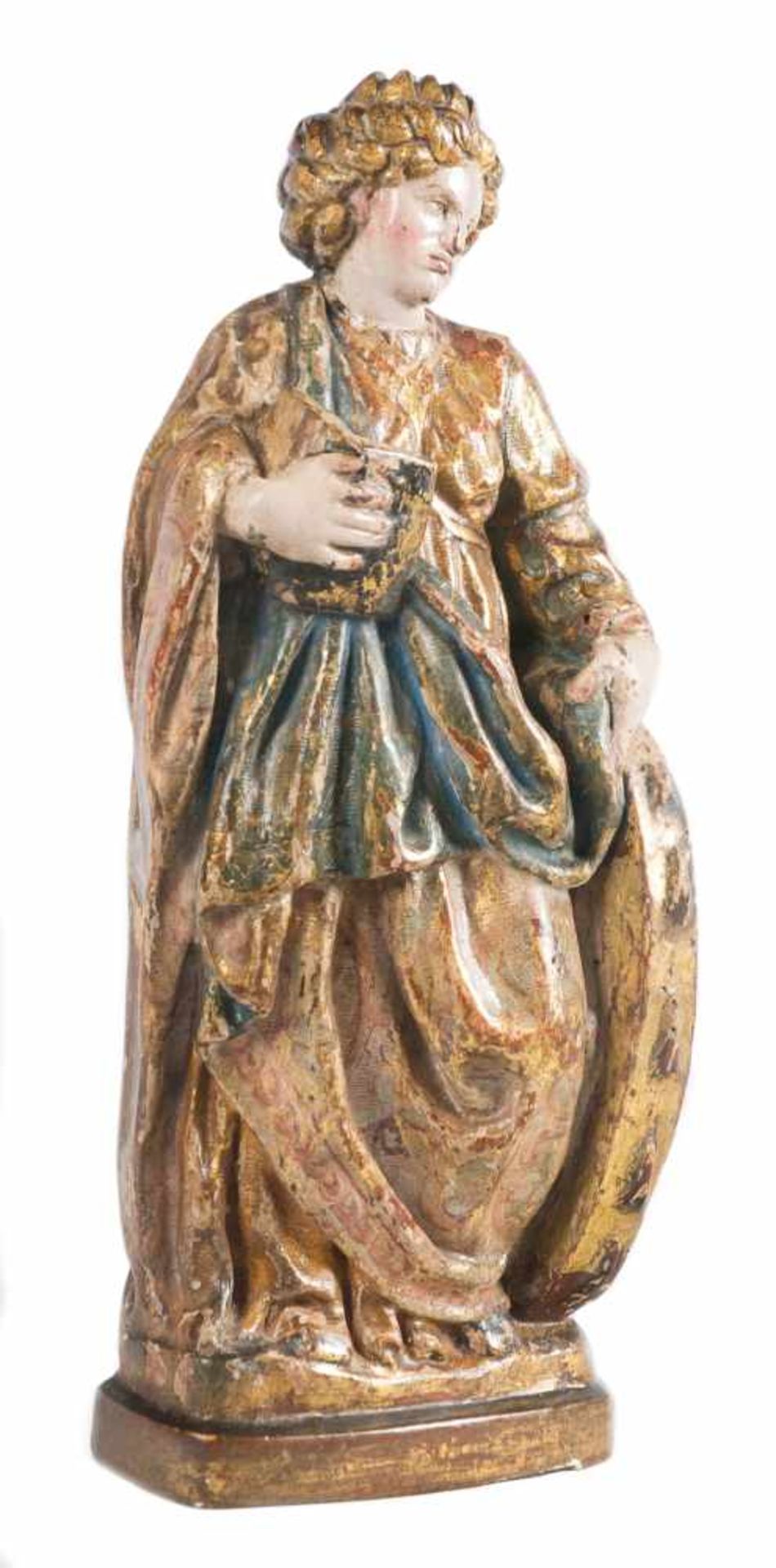 16th century Castilian School. Renaissance."Saint Catherine"Carved, gilded and polychromed - Bild 2 aus 5