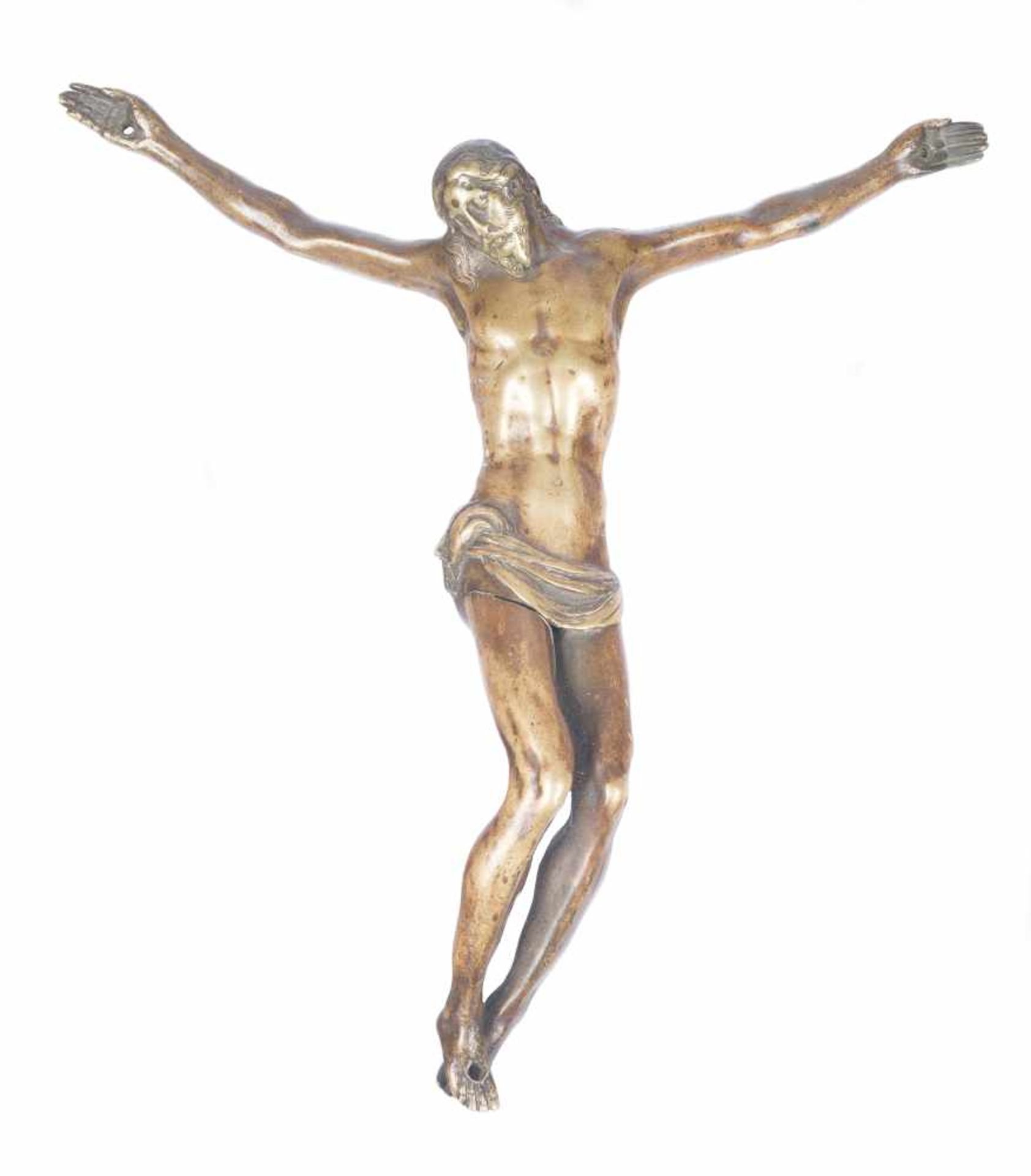 "Christ". Gilded and chased bronze figure. Italy. 16th century. Following models by Guglielmo