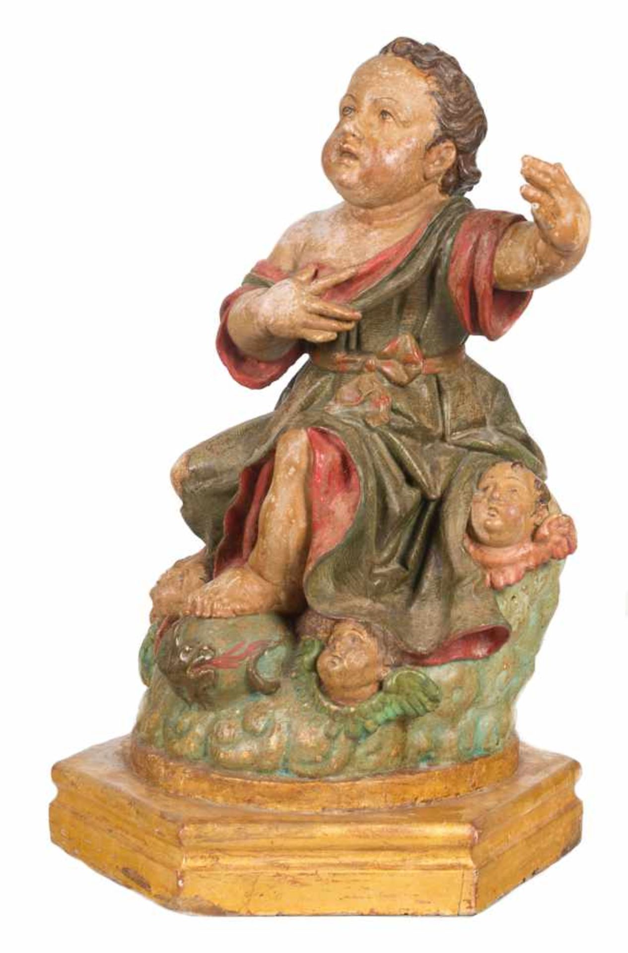 "Christ Child". Polychromed lead sculpture. Andalusian School. 18th century. - Bild 3 aus 4