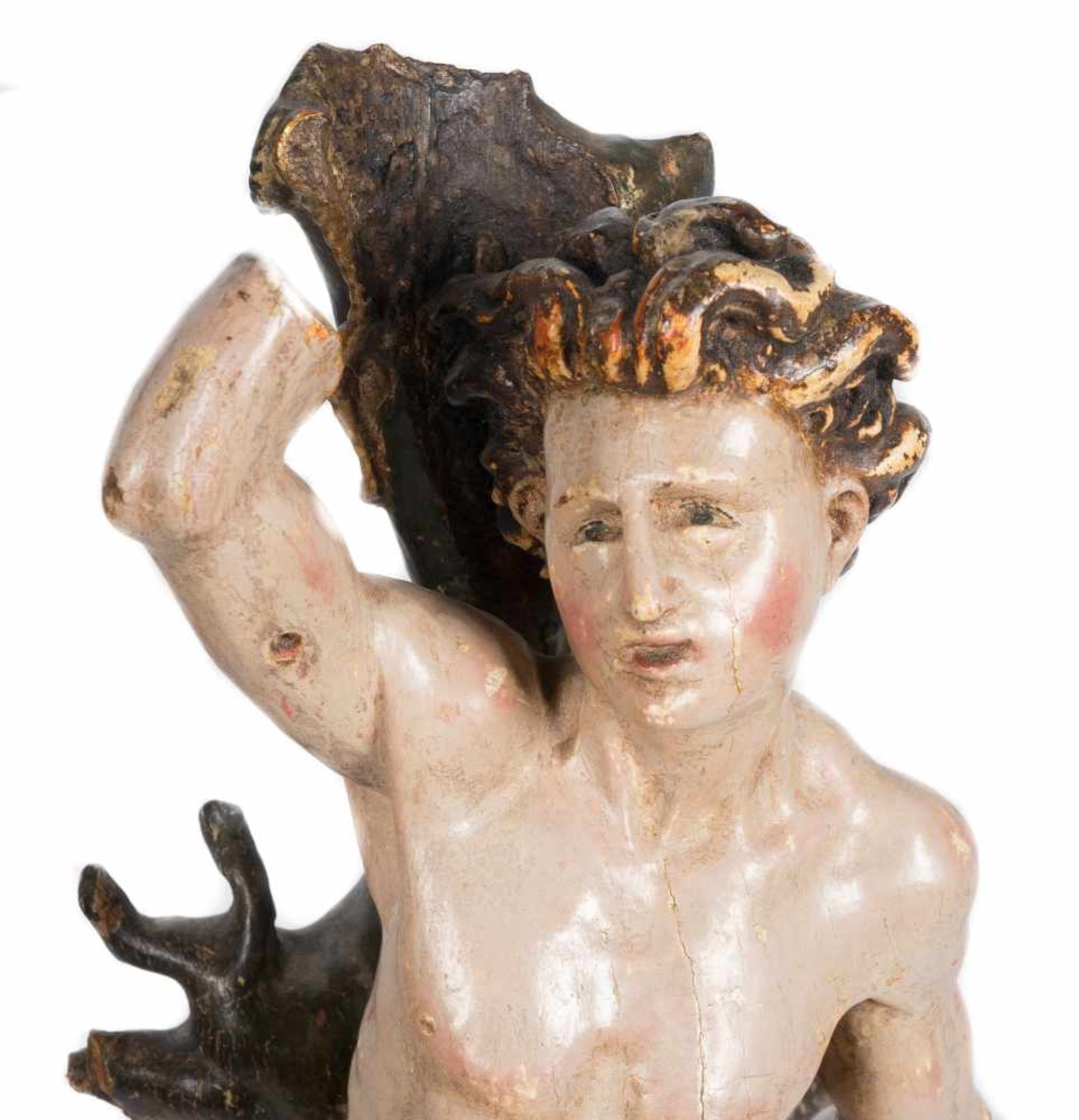 Attributed to Arnao de Bruselas (1536 - 1564)“Saint Sebastian"Carved, gilded and polychromed - Bild 3 aus 4