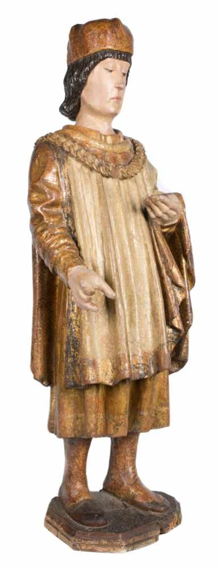 Gil de Siloé’s workshop or circle (Antwerp, Belgium, 1440 - Burgos, 1501)"Saint Cosmas"Carved, - Bild 2 aus 7