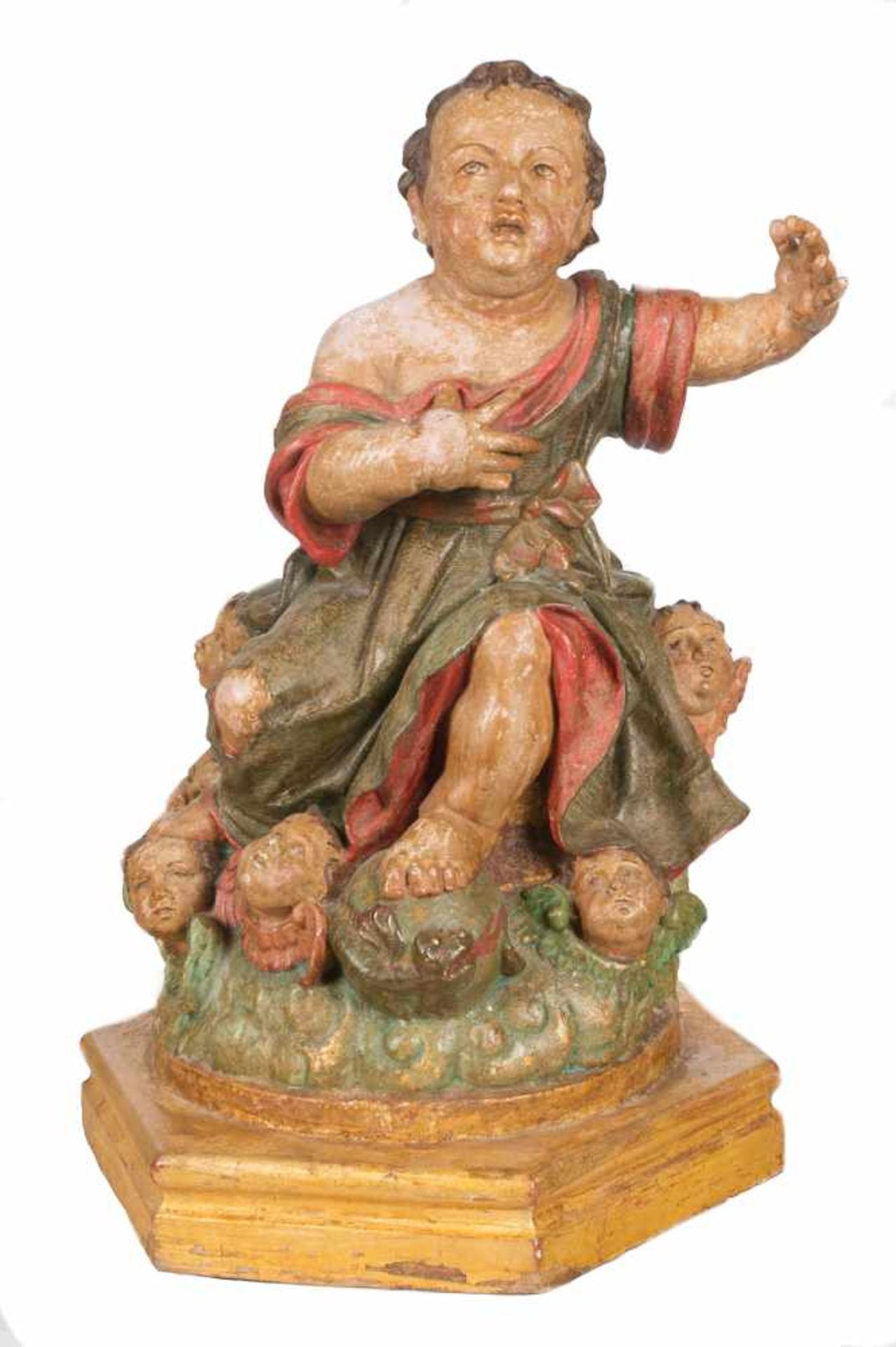 "Christ Child". Polychromed lead sculpture. Andalusian School. 18th century.