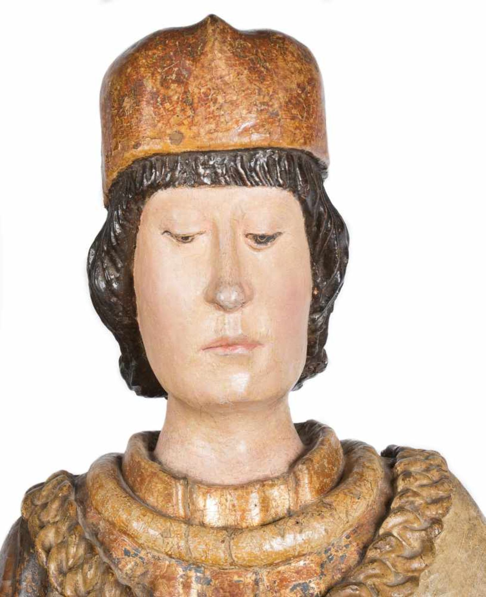 Gil de Siloé’s workshop or circle (Antwerp, Belgium, 1440 - Burgos, 1501)"Saint Cosmas"Carved, - Bild 6 aus 7