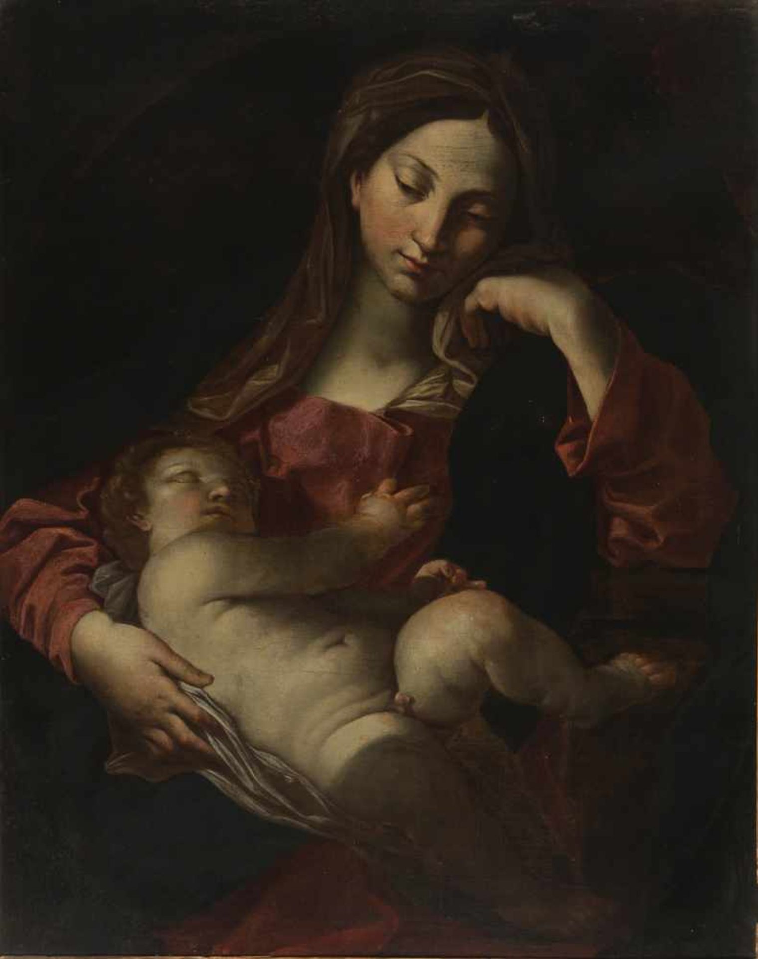 17th century Italian School"Madonna and Child"Oil on canvas. 84 x 66 cm.17th century Italian