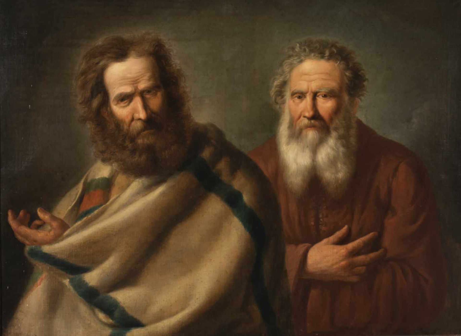 18th century French School"Saint Peter and Saint Paul"Oil on canvas. 79 x 107 cm.18th century French