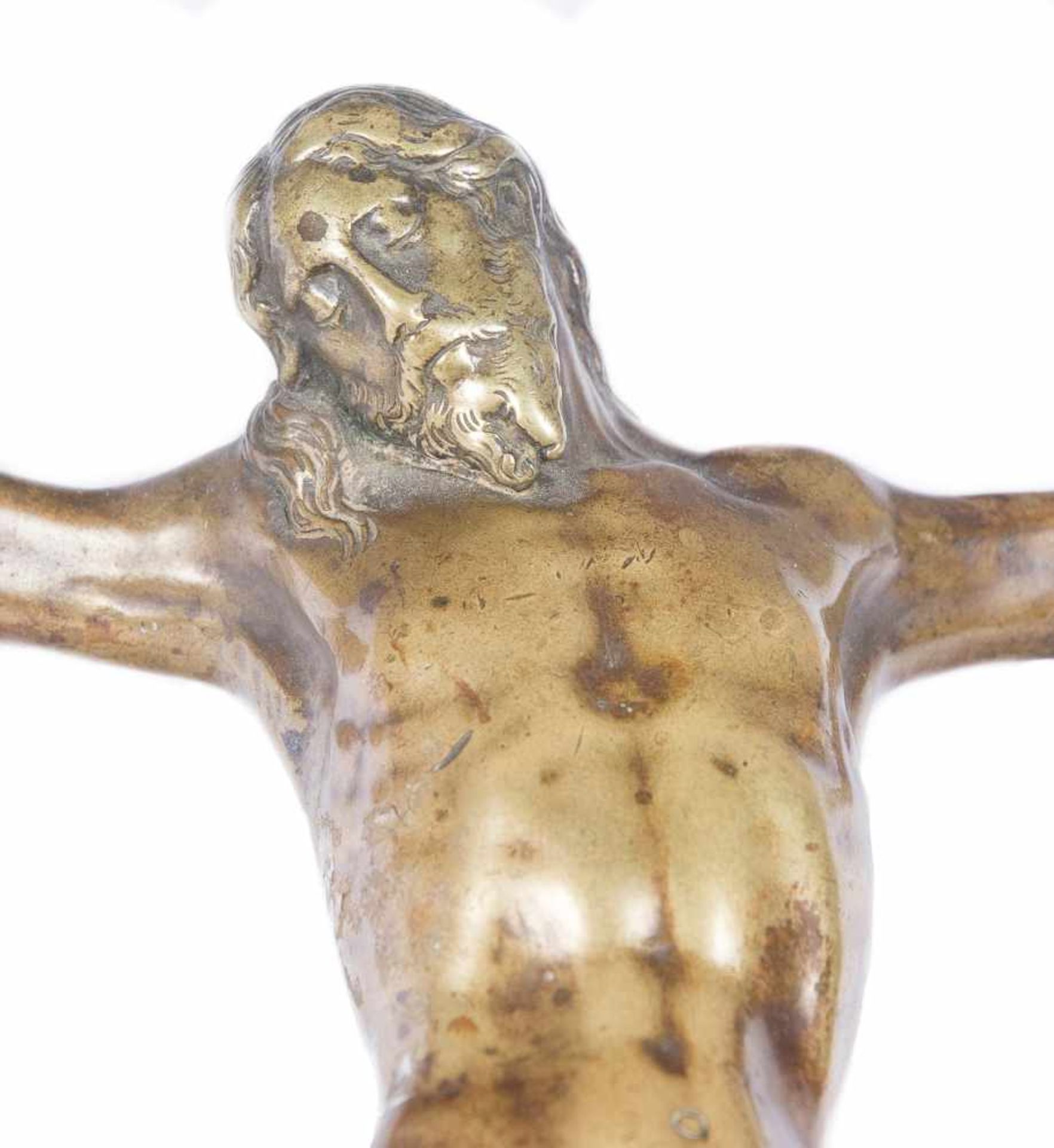 "Christ". Gilded and chased bronze figure. Italy. 16th century. Following models by Guglielmo - Bild 2 aus 4