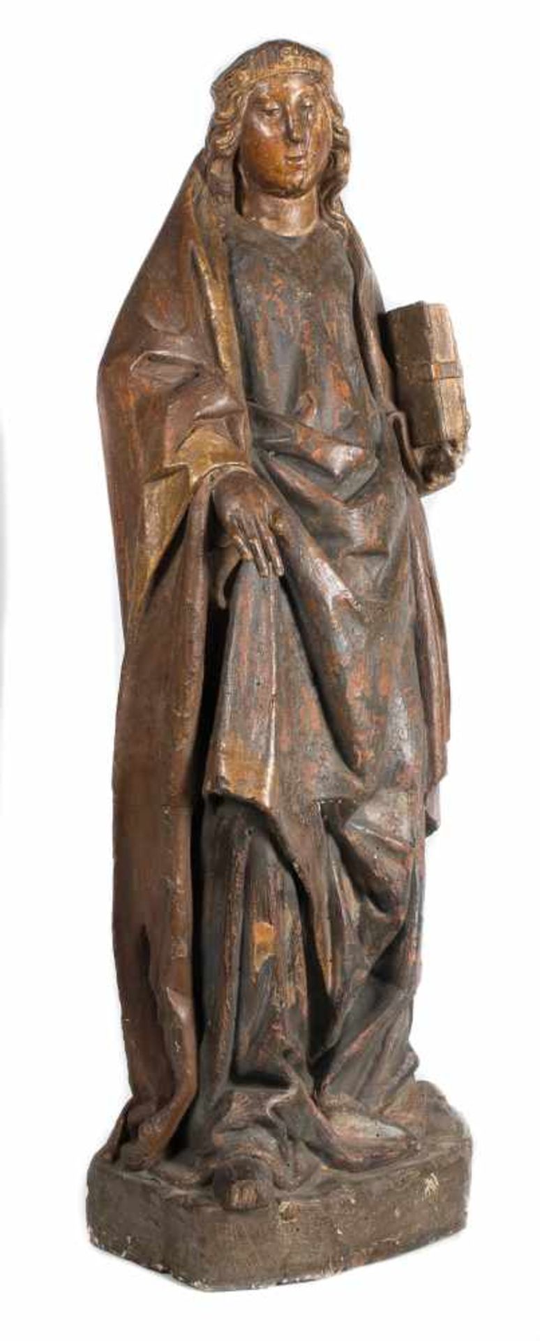"Saint". Carved, gilded and polychromed wooden sculpture. Hispanic Flemish School. Gothic. Late 15th - Bild 3 aus 8