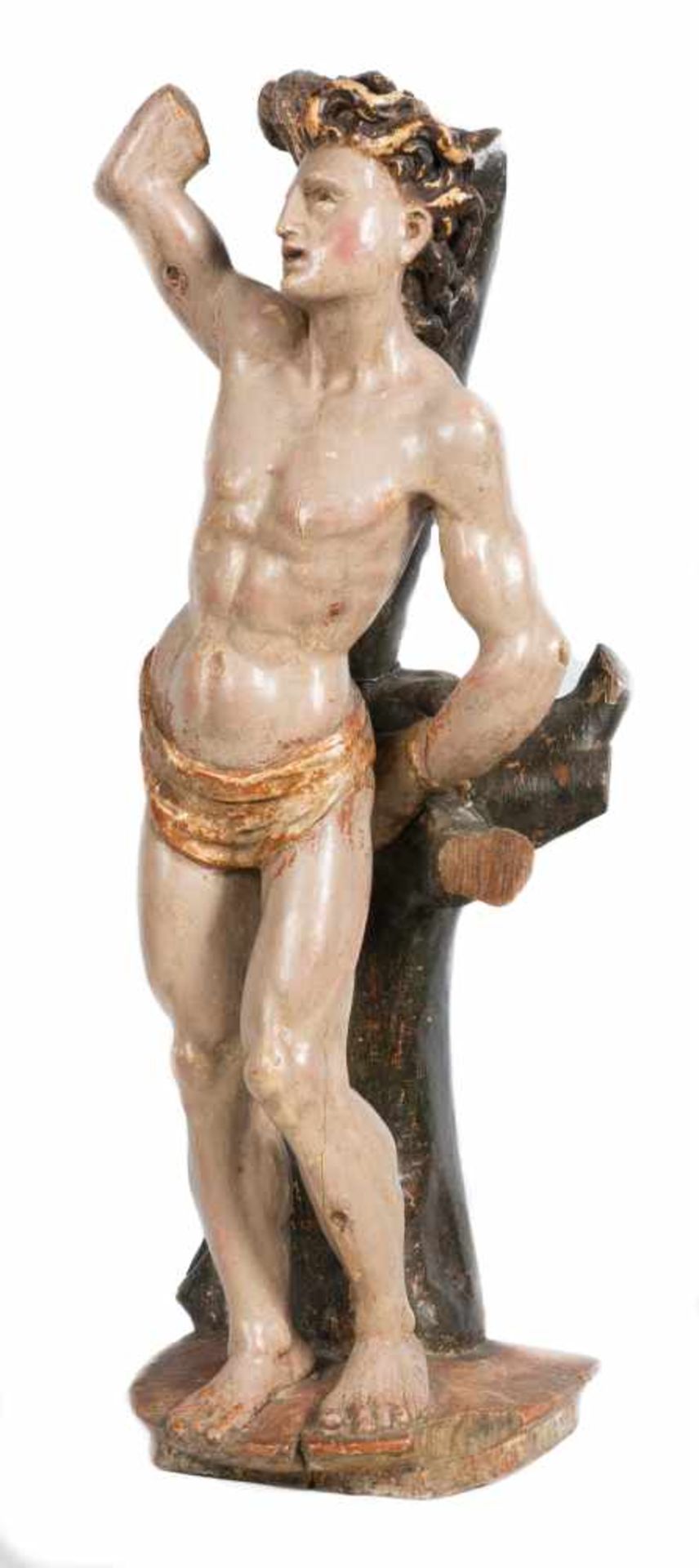 Attributed to Arnao de Bruselas (1536 - 1564)“Saint Sebastian"Carved, gilded and polychromed - Bild 2 aus 4