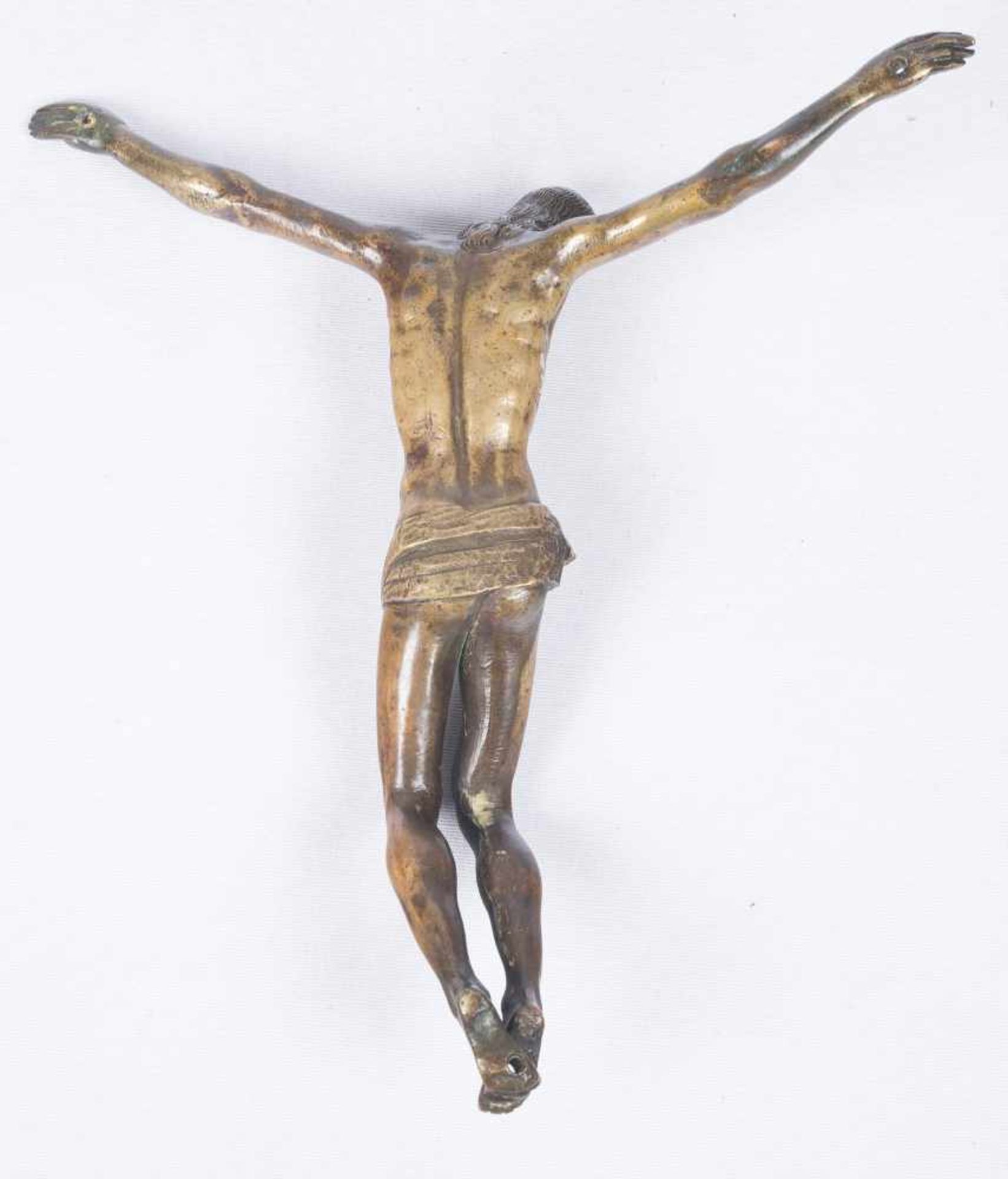"Christ". Gilded and chased bronze figure. Italy. 16th century. Following models by Guglielmo - Bild 4 aus 4