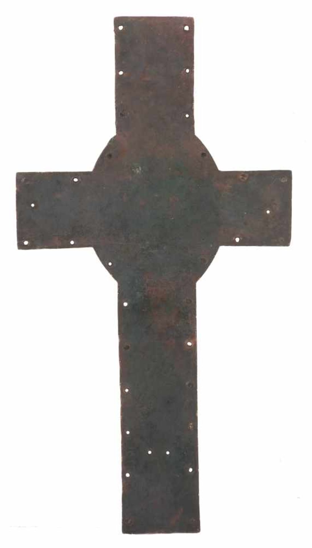 Large, gilded copper cross with champlevé enamel. Limoges. France. Romanesque. Circa 1170 - 1190. - Bild 6 aus 6
