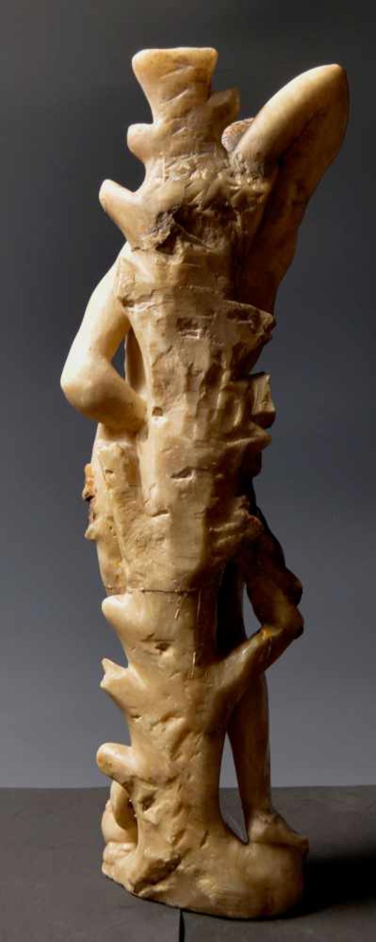 "Saint Sebastian". Alabaster sculpture with gilt and polychrome residue. Burgos or Italian School. - Bild 5 aus 5