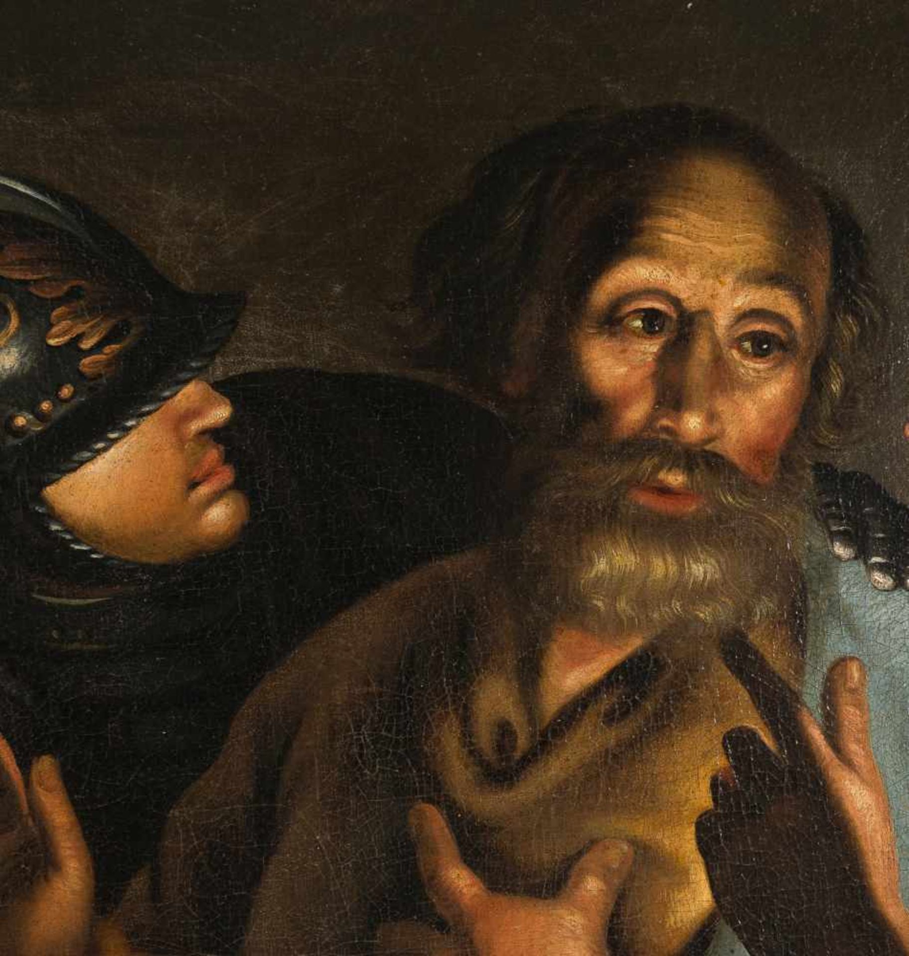 17th century Dutch School"The temptation of Saint Peter"Oil on canvas. 109 x 152 cm.17th century - Bild 4 aus 6