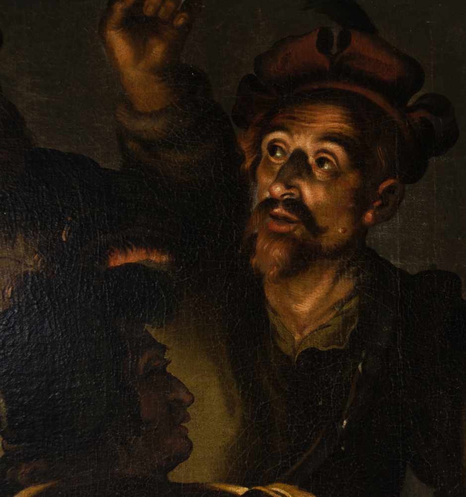 17th century Dutch School"The temptation of Saint Peter"Oil on canvas. 109 x 152 cm.17th century - Bild 2 aus 6