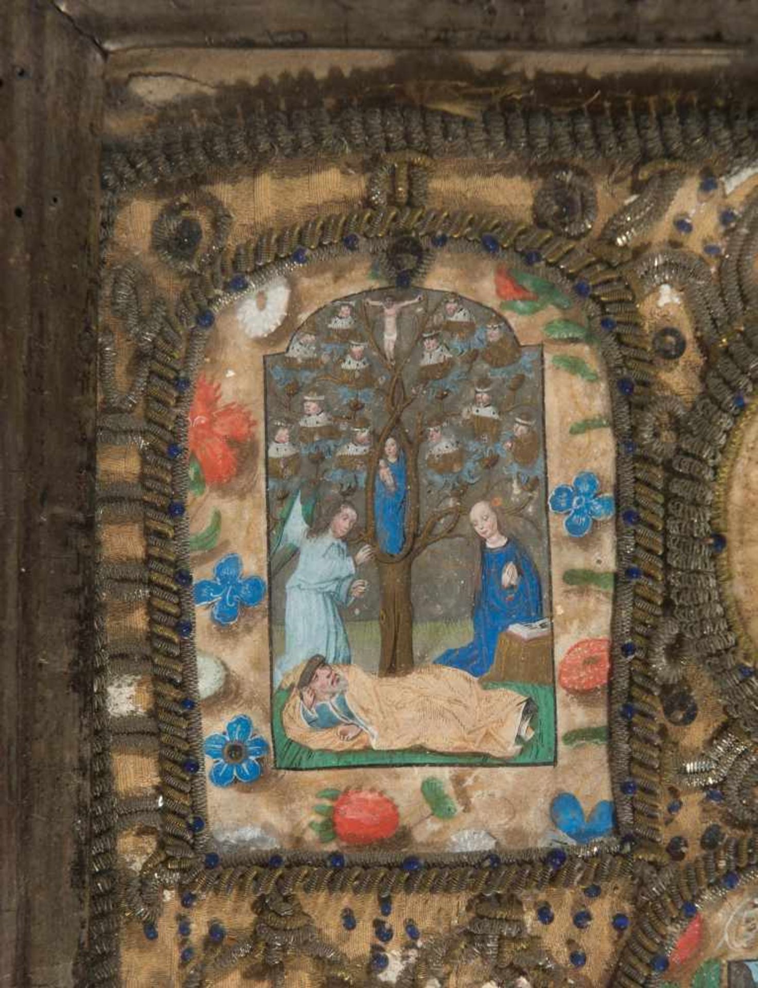 Hispanic-Flemish School. Gothic. 15th century.Reliquary and set of five miniatures in tempera and - Bild 6 aus 6