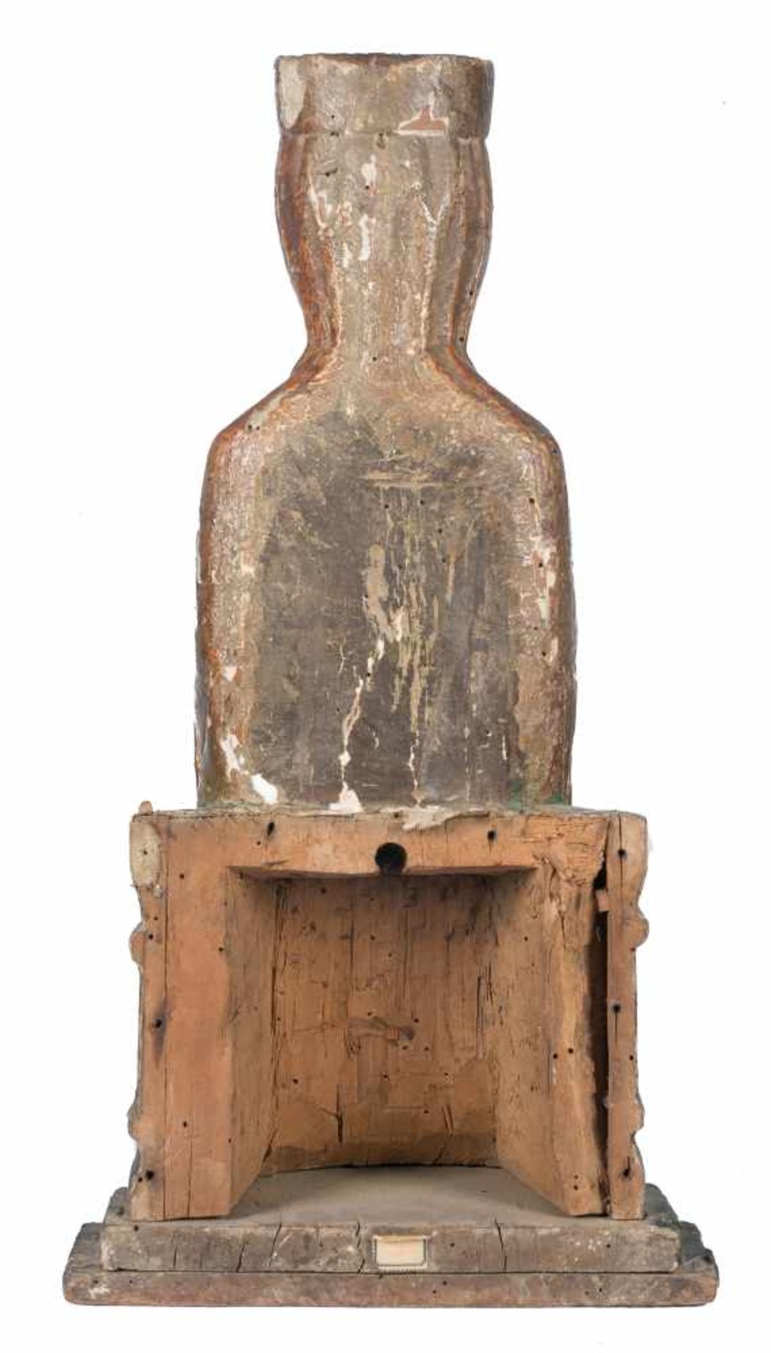 "Seat of Wisdom (Sedes Sapientiae)". Carved and polychromed wooden sculpture. Romanesque. 13th - Bild 5 aus 7