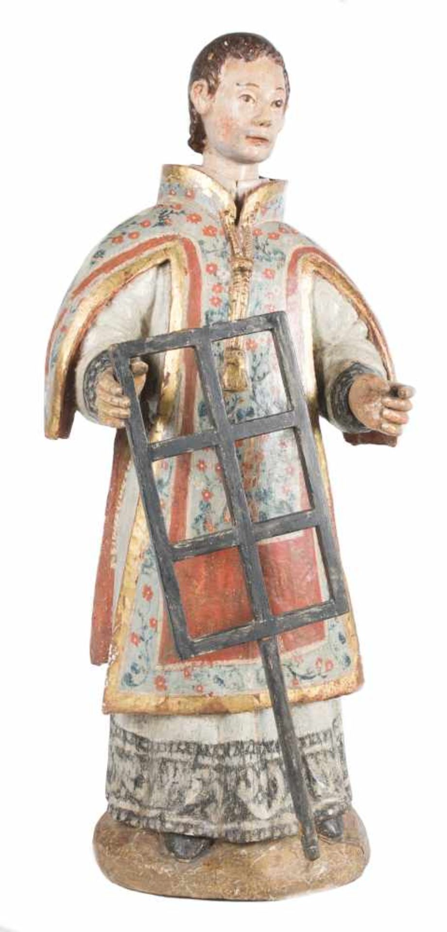 "Lawrence of Rome". Carved, polychromed and gilded wooden sculpture. 17th century.