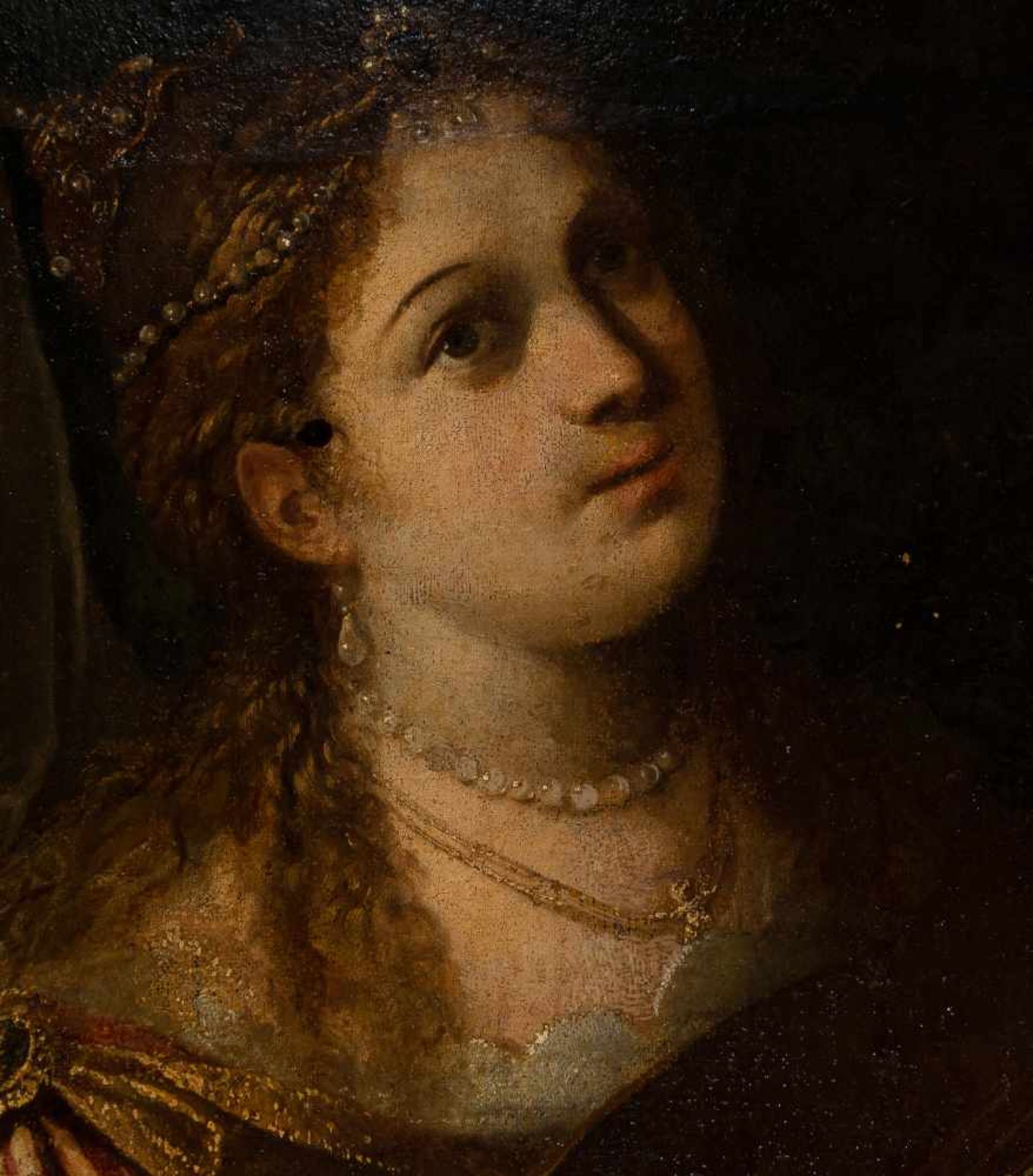 Italian School. Probably Venetian. 18th Century."Saint Cecile"Oil on canvas. Relined. 141 x 115 cm. - Bild 2 aus 5