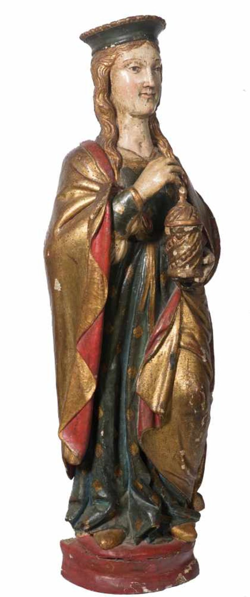 "Mary Magdalene". Carved, gilded and polychromed wooden sculpture. Italy. Renaissance. Circa 1500. - Bild 2 aus 8