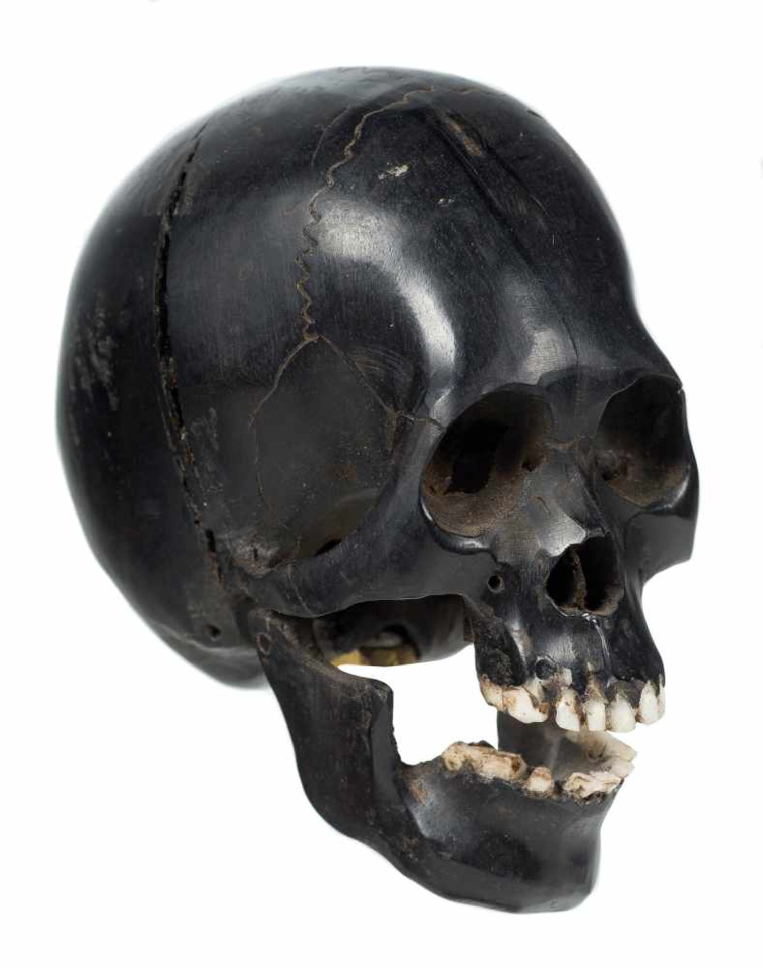 “Memento mori”. Carved ebony and bone sculpture. Flemish School. 17th century. - Bild 2 aus 9