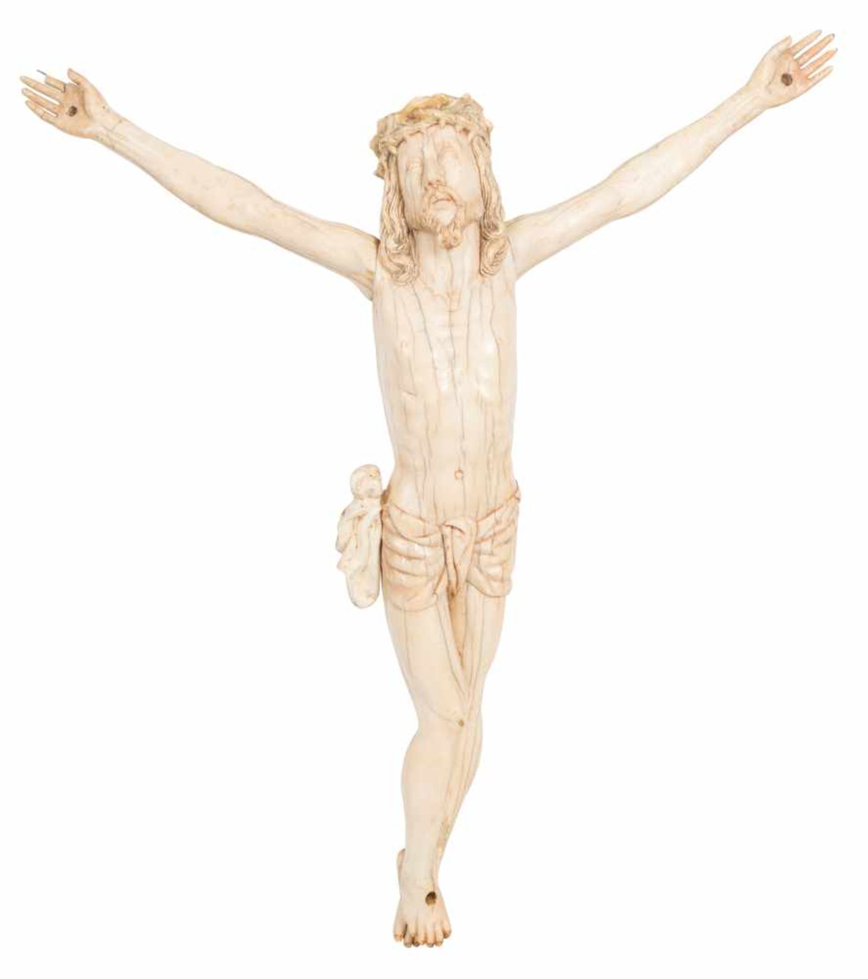 "Christ". Sculpted ivory figure. Hispanic-Philippine School. 17th – 18th century.