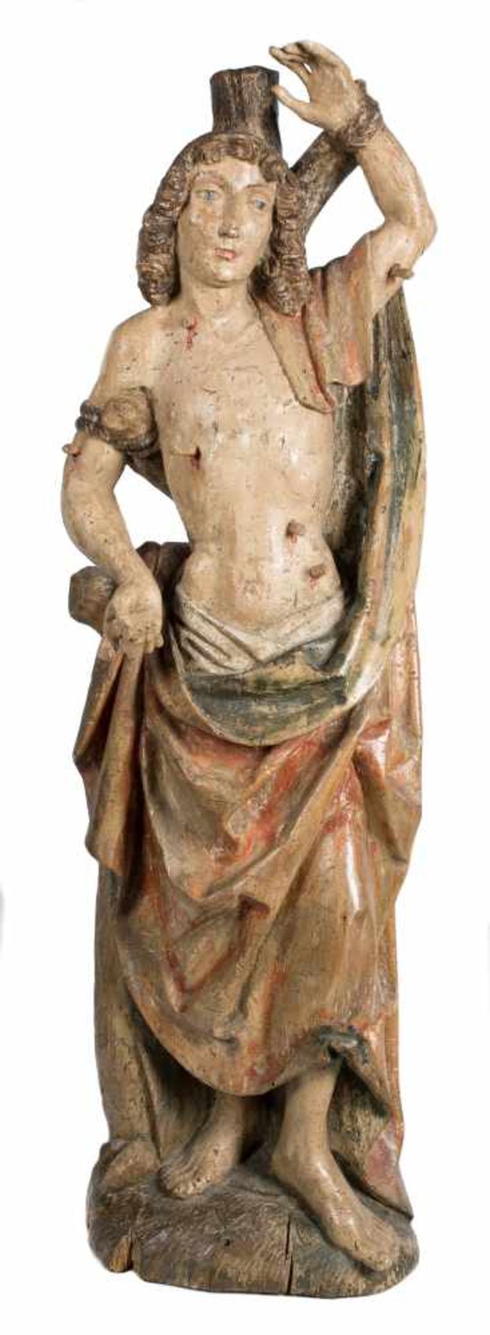 "Saint Sebastian". Carved and polychromed wooden sculpture. Germany. 15th century.