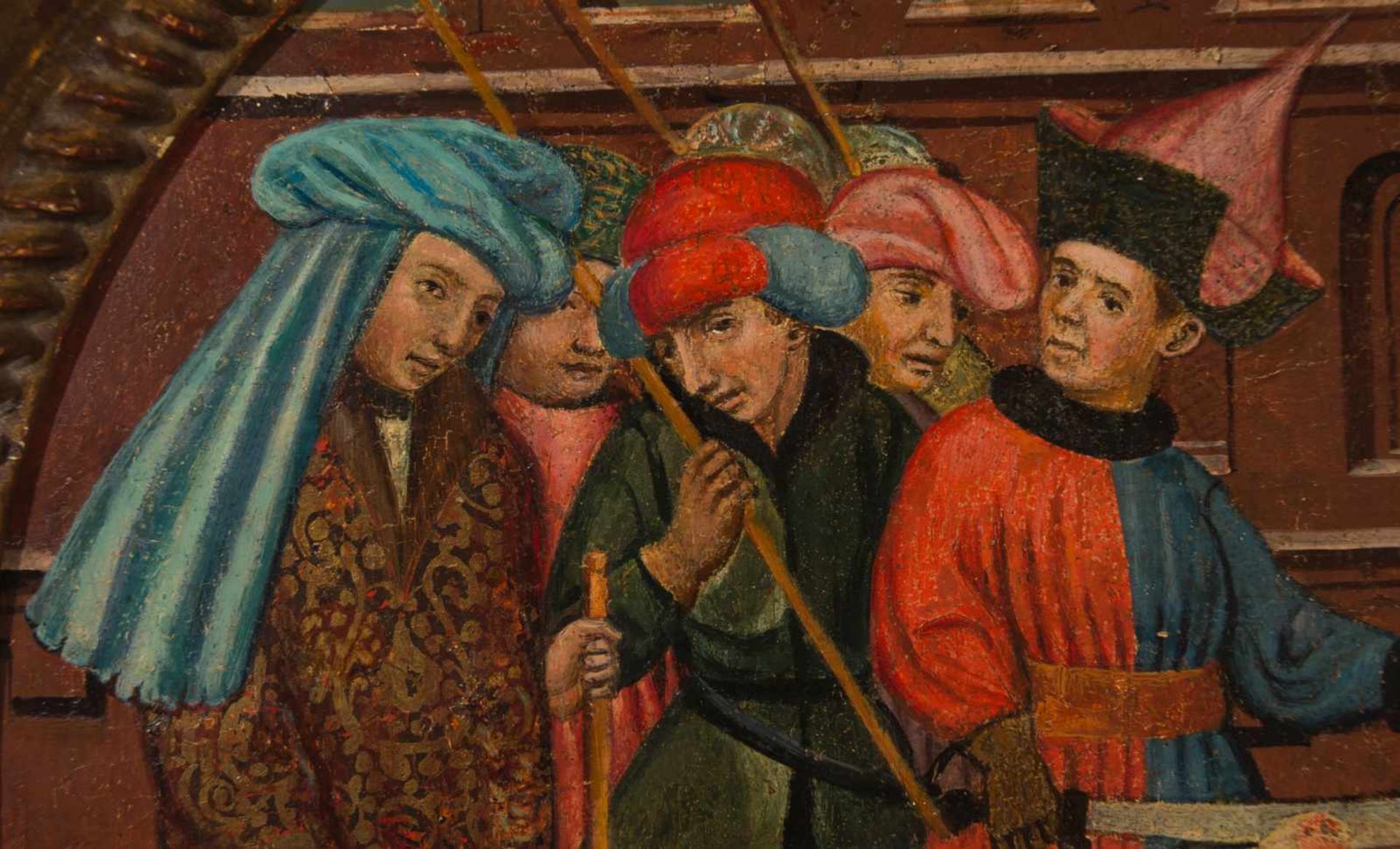 15th century Spanish School"The decapitation and the last communion of Saint Lucia"Pair of panel - Bild 3 aus 9