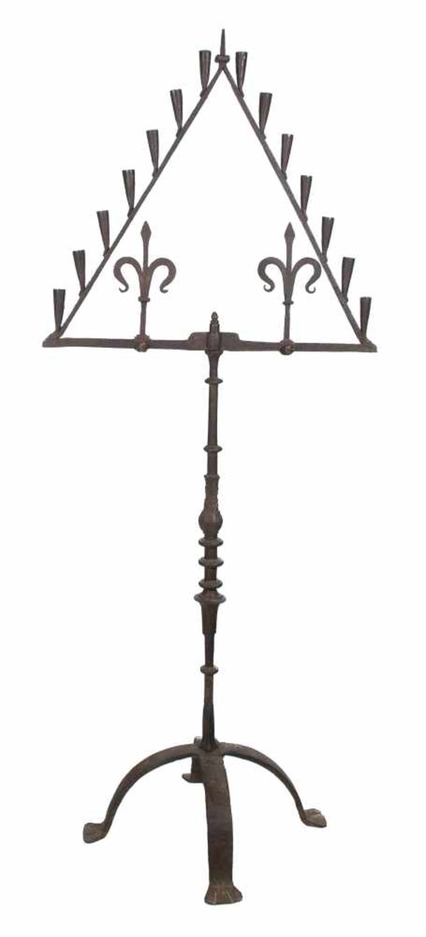 Wrought iron Tenebrae hearse for fifteen candles. Gothic. 15th century.The Tenebrae hearse is the