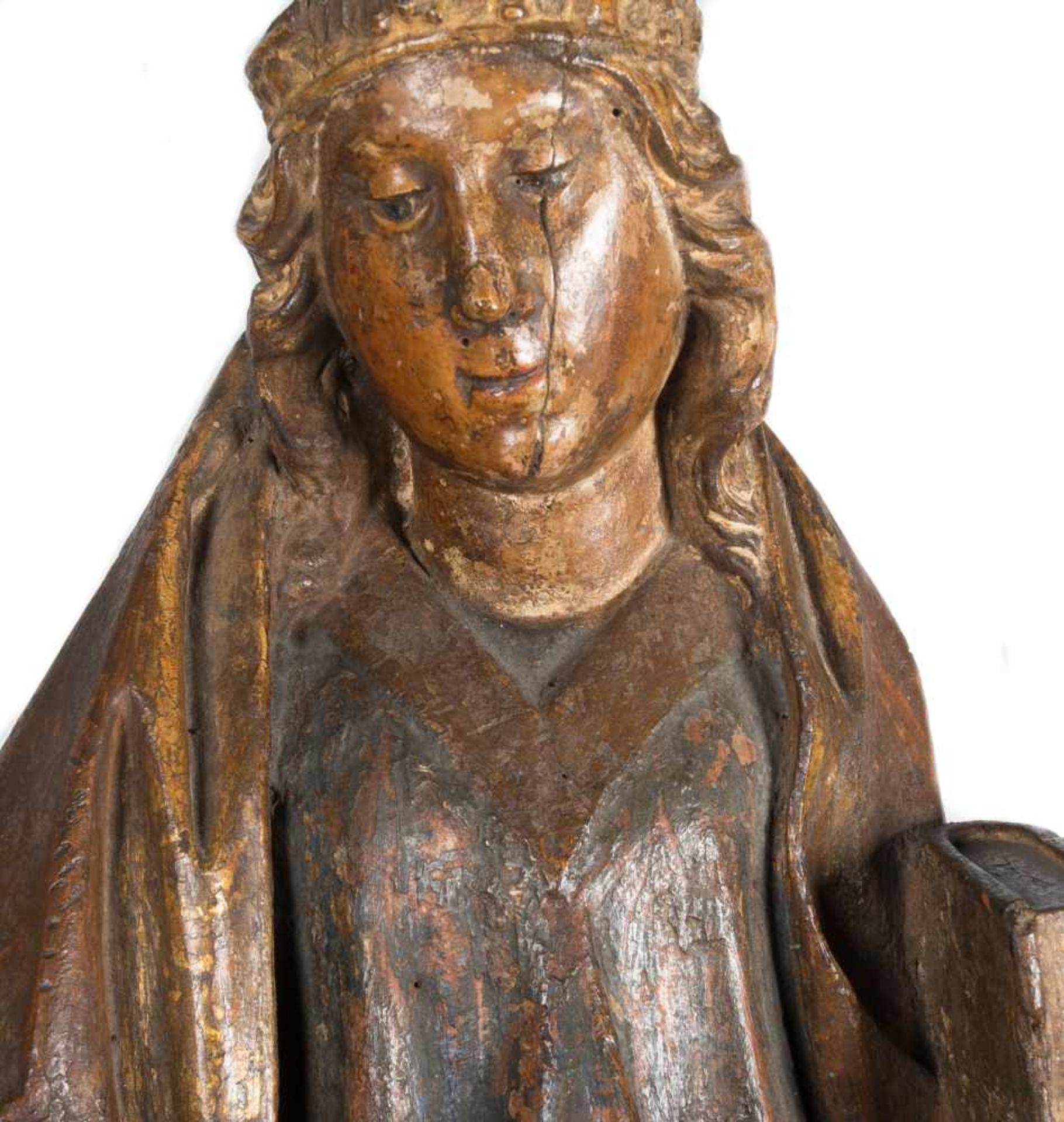 "Saint". Carved, gilded and polychromed wooden sculpture. Hispanic Flemish School. Gothic. Late 15th - Bild 5 aus 8