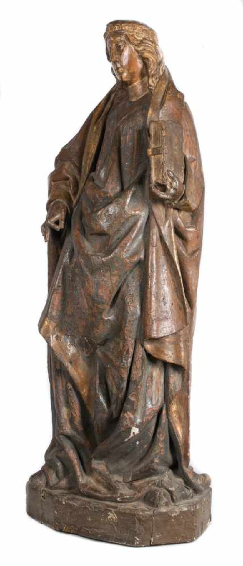 "Saint". Carved, gilded and polychromed wooden sculpture. Hispanic Flemish School. Gothic. Late 15th - Bild 2 aus 8