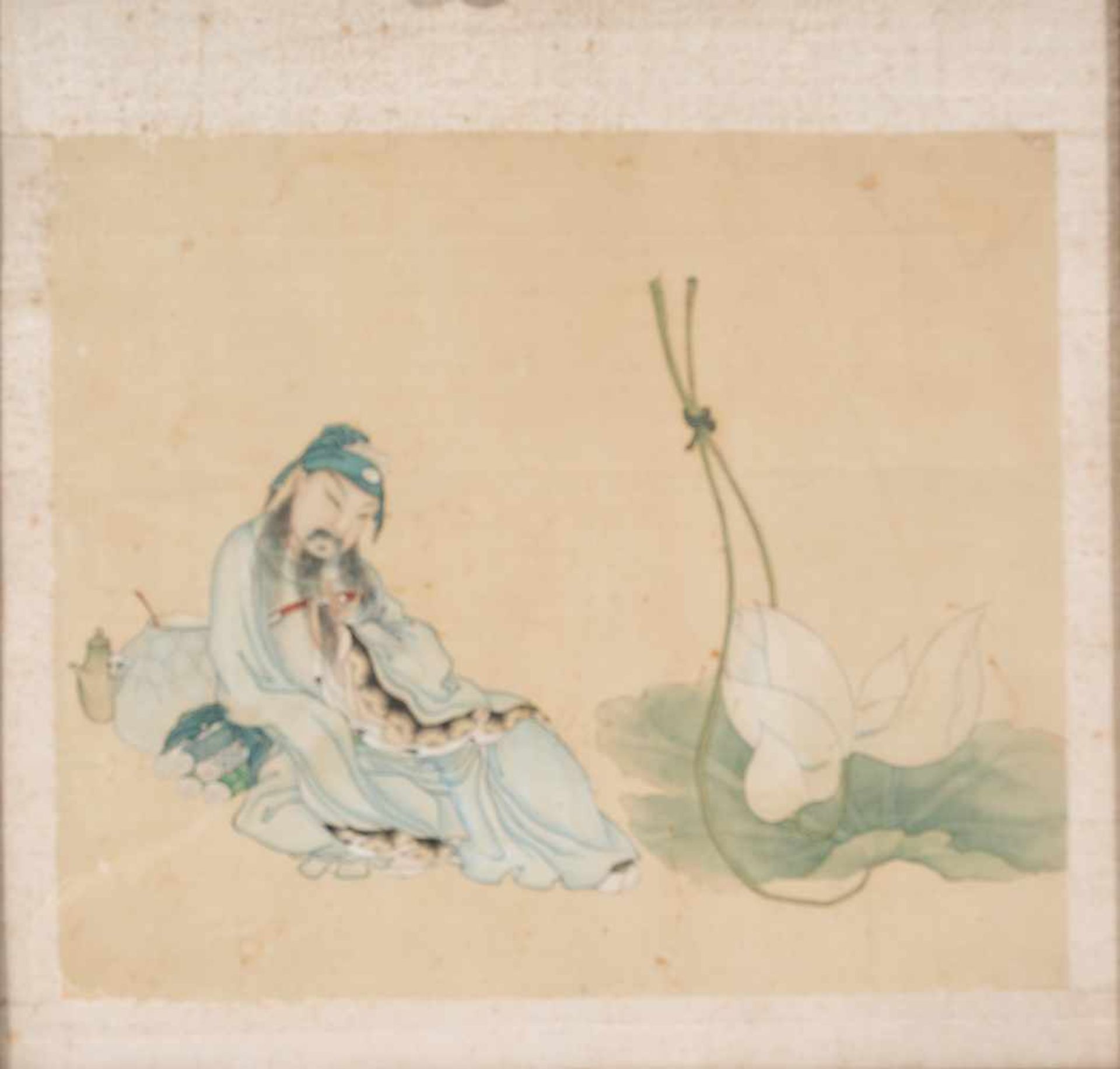 A Chinese painting. China. Qing dynasty period (1636-1912)Ink and colours on silk. Portraying p