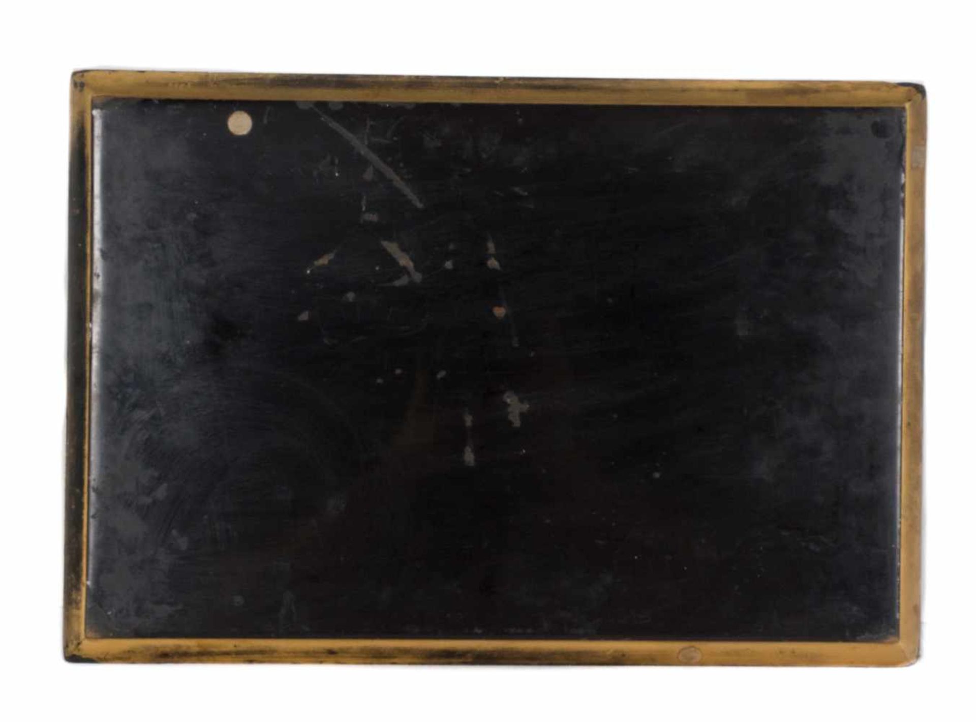 A Japanese gilt and black lacquer rectangular tray, depicting blossoming cherry tree branches. Meiji - Bild 3 aus 3