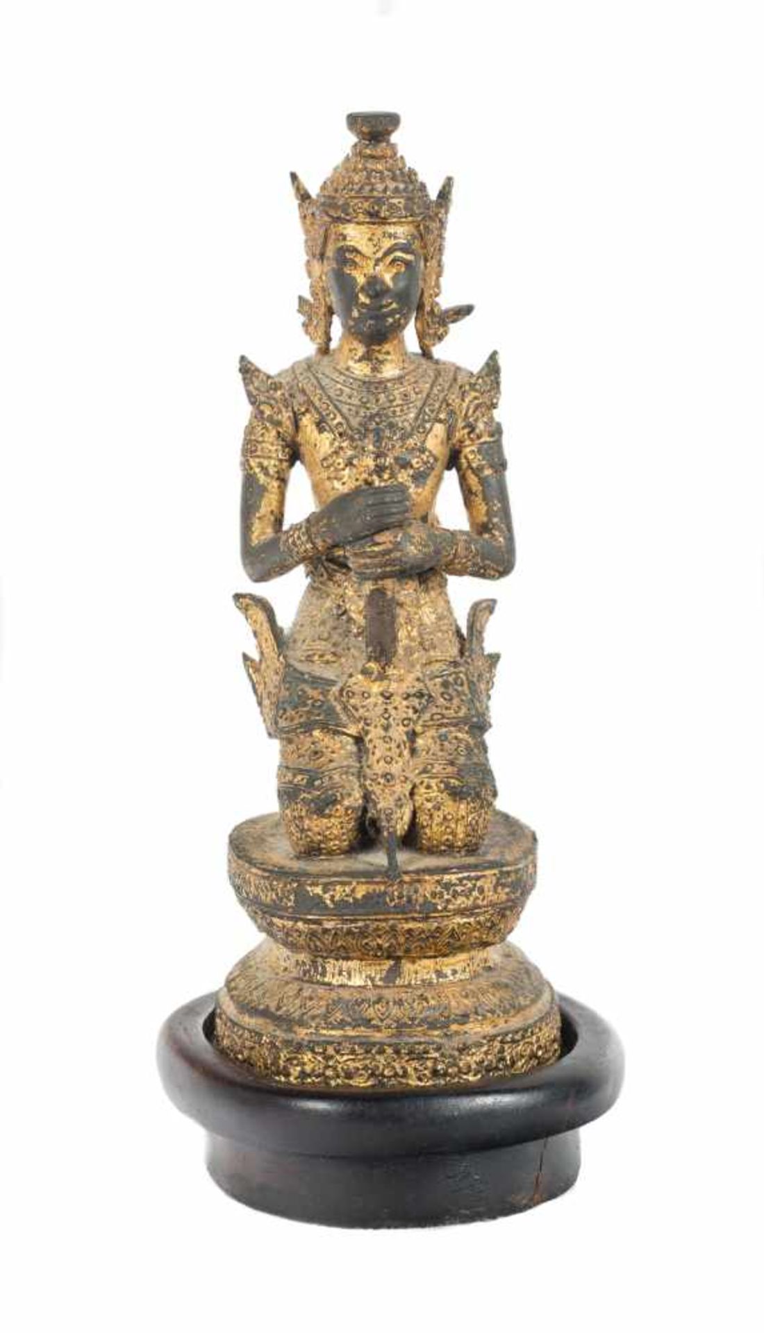 A gilt bronze figure of Buddha. Thailand. Bangkok Period. 19th Century. Portrayed as a prince w