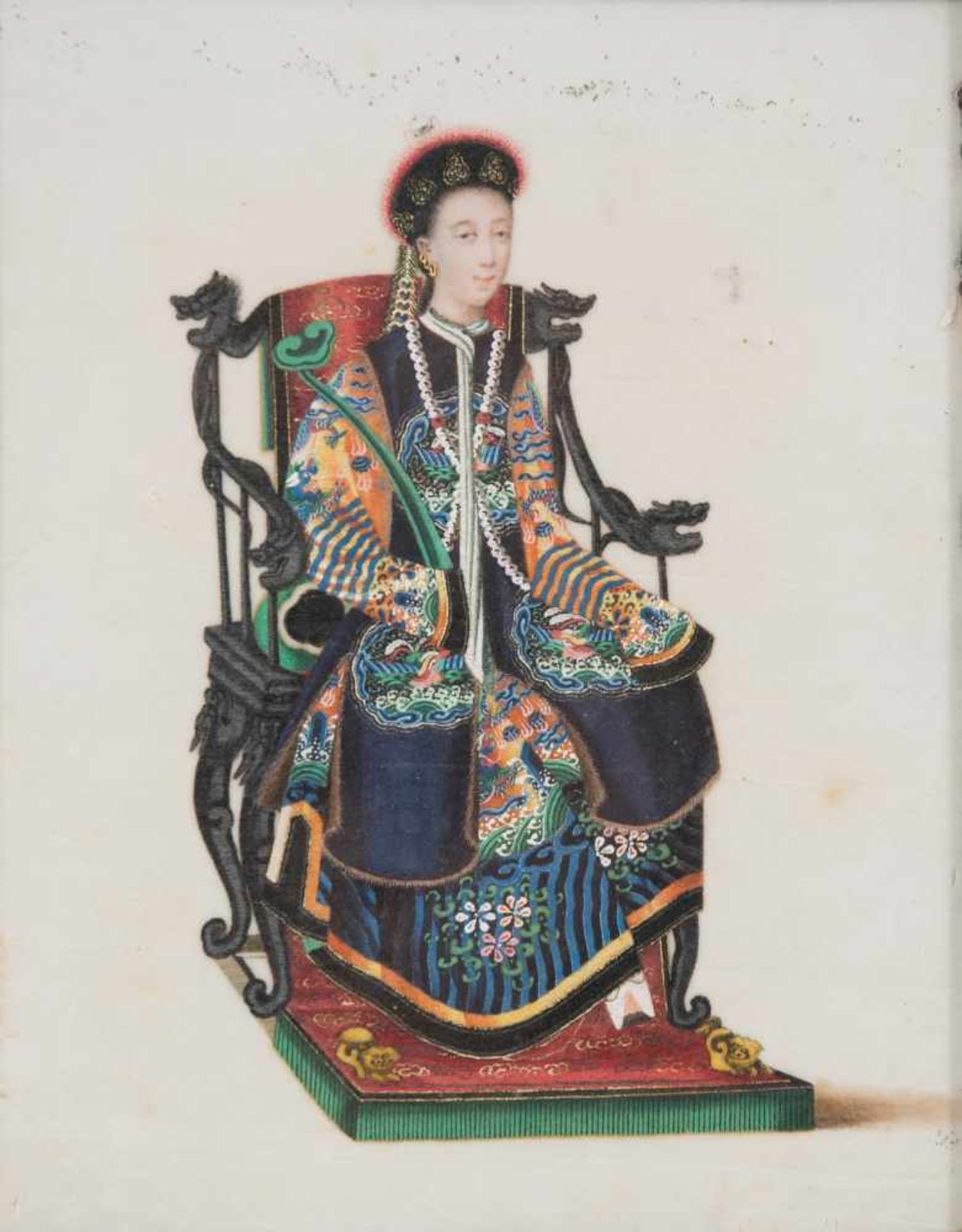 A pair of Tsuso paintings. China. Qing dynasty (1636-1912). 19th century. Ink and colours on pa - Bild 2 aus 5