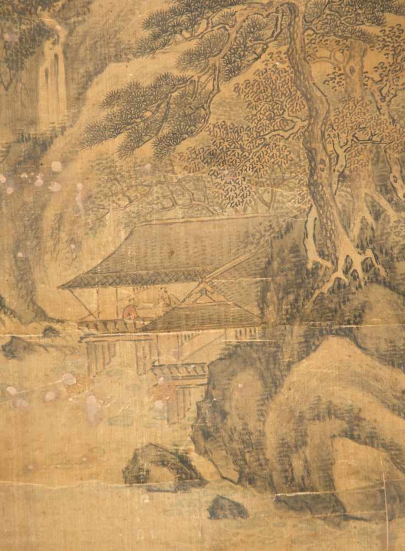 A Chinese hanging scroll from the Qing period (1636-1912) depicting a scene of seclusion in - Bild 5 aus 5