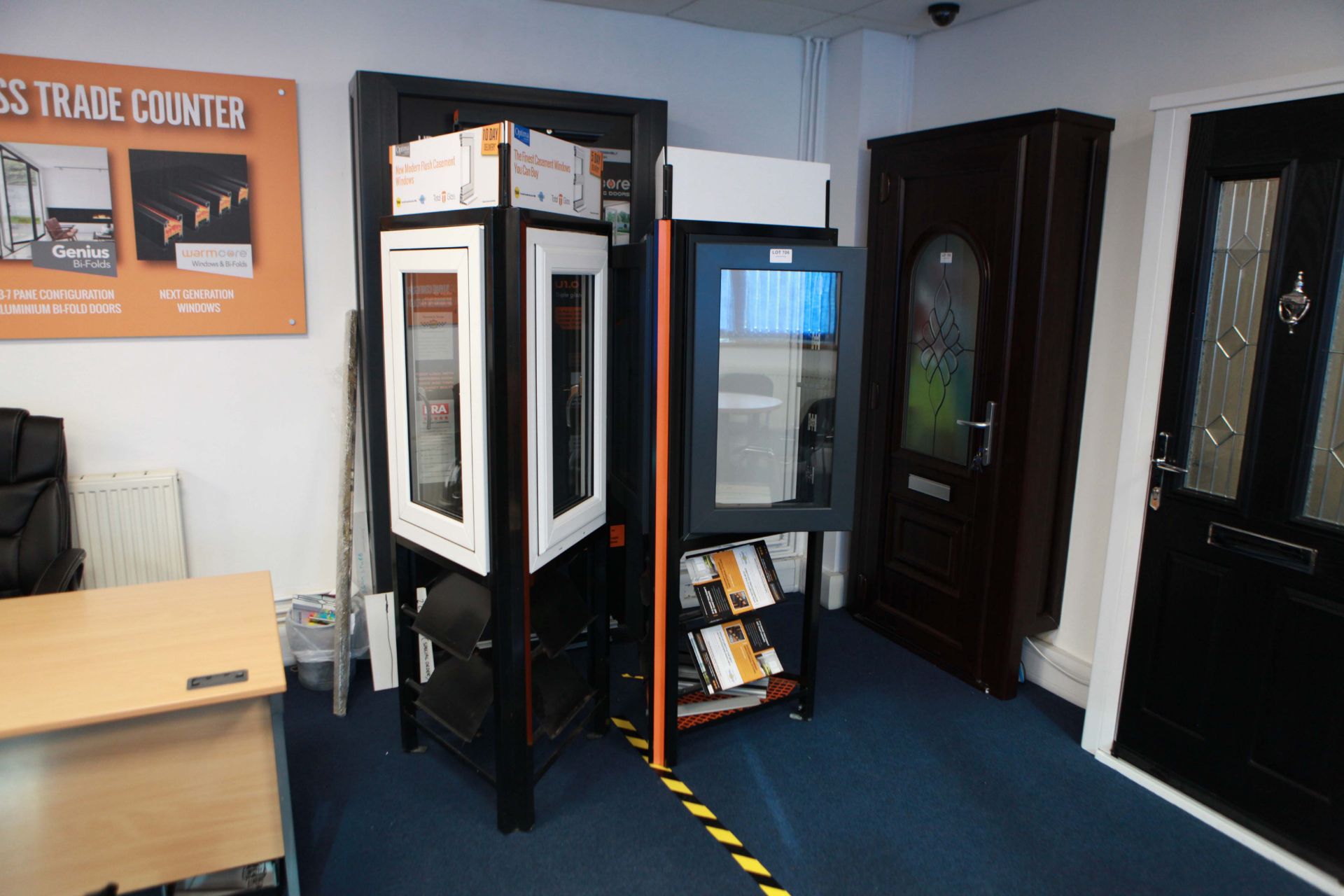 3 Window Display stands with frames with opening sashes