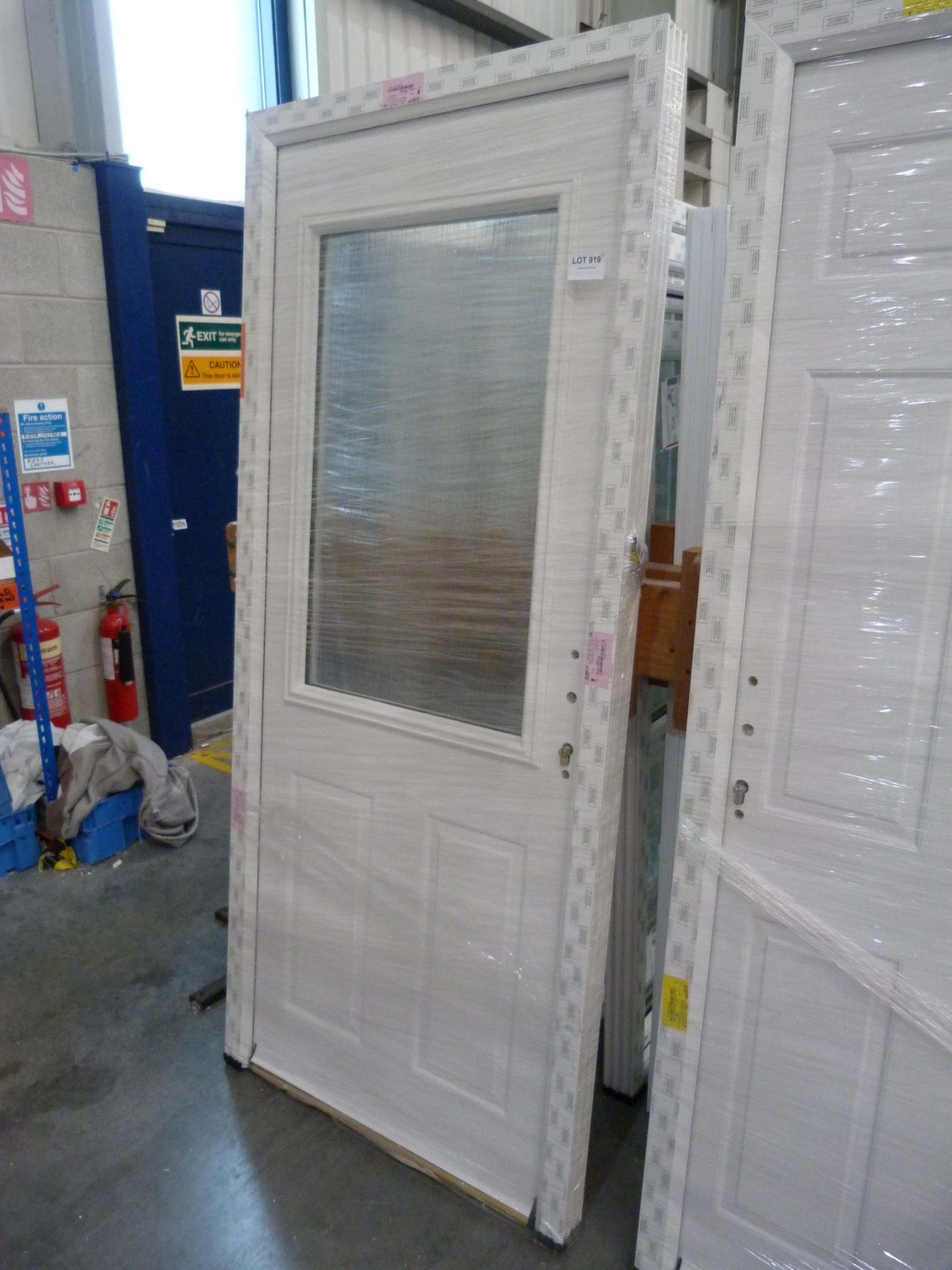 Half square glazed Composite Door and Frame in White
