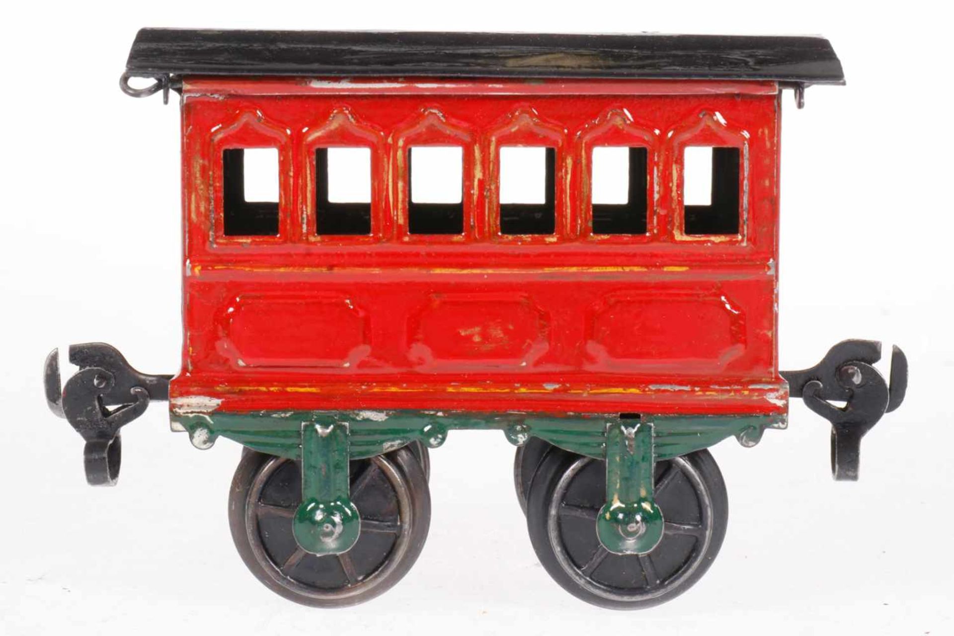 Märklin Personenwagen 1805, S 1, uralt, HL, mit Bügelkupplungen, LS, L 10,5, Klarlack<b