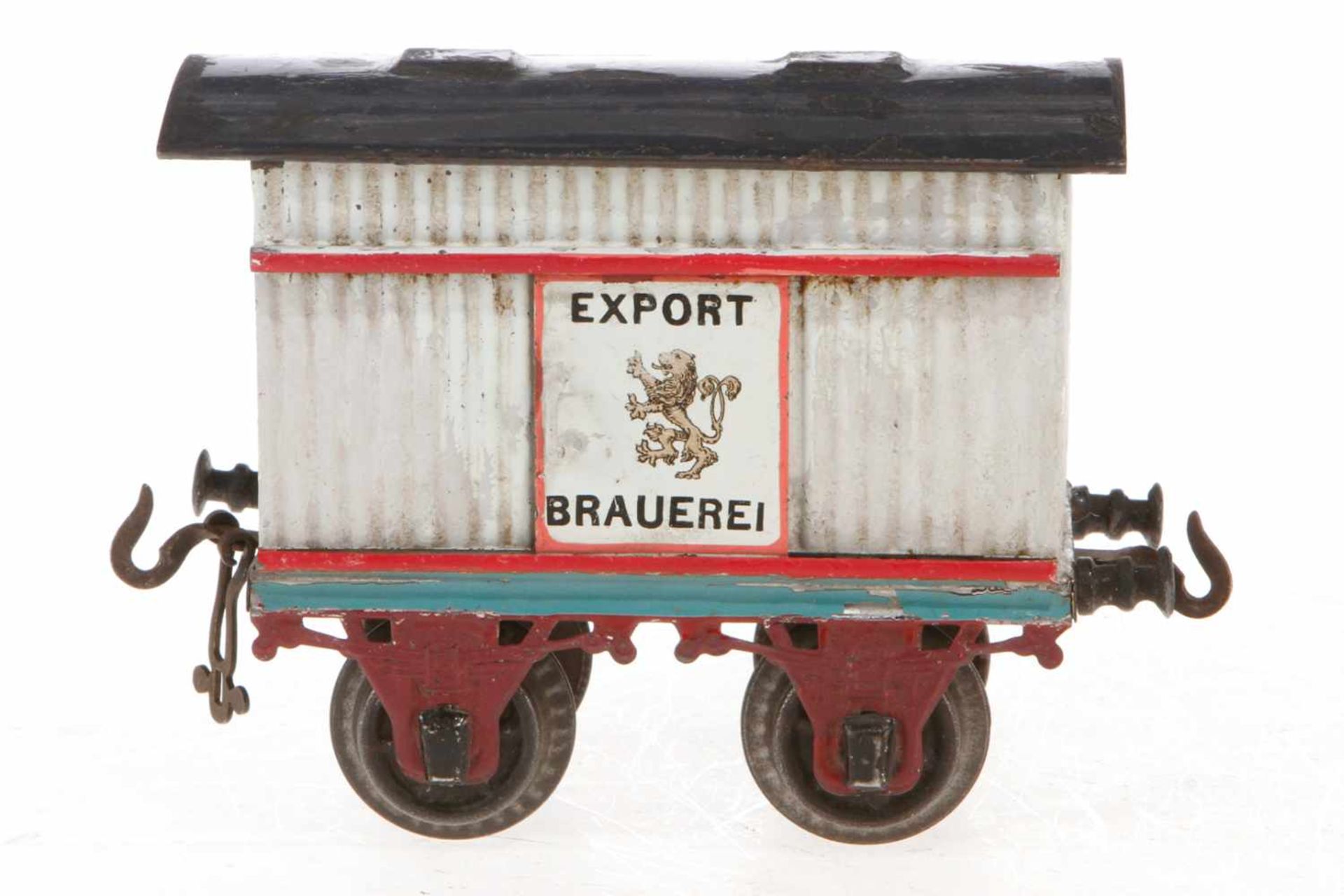 Bing Export Bierwagen, S 1, uralt, HL, mit 2 ST, LS tw nachlackiert, 1 Puffer fehlt, L 15, Z 3