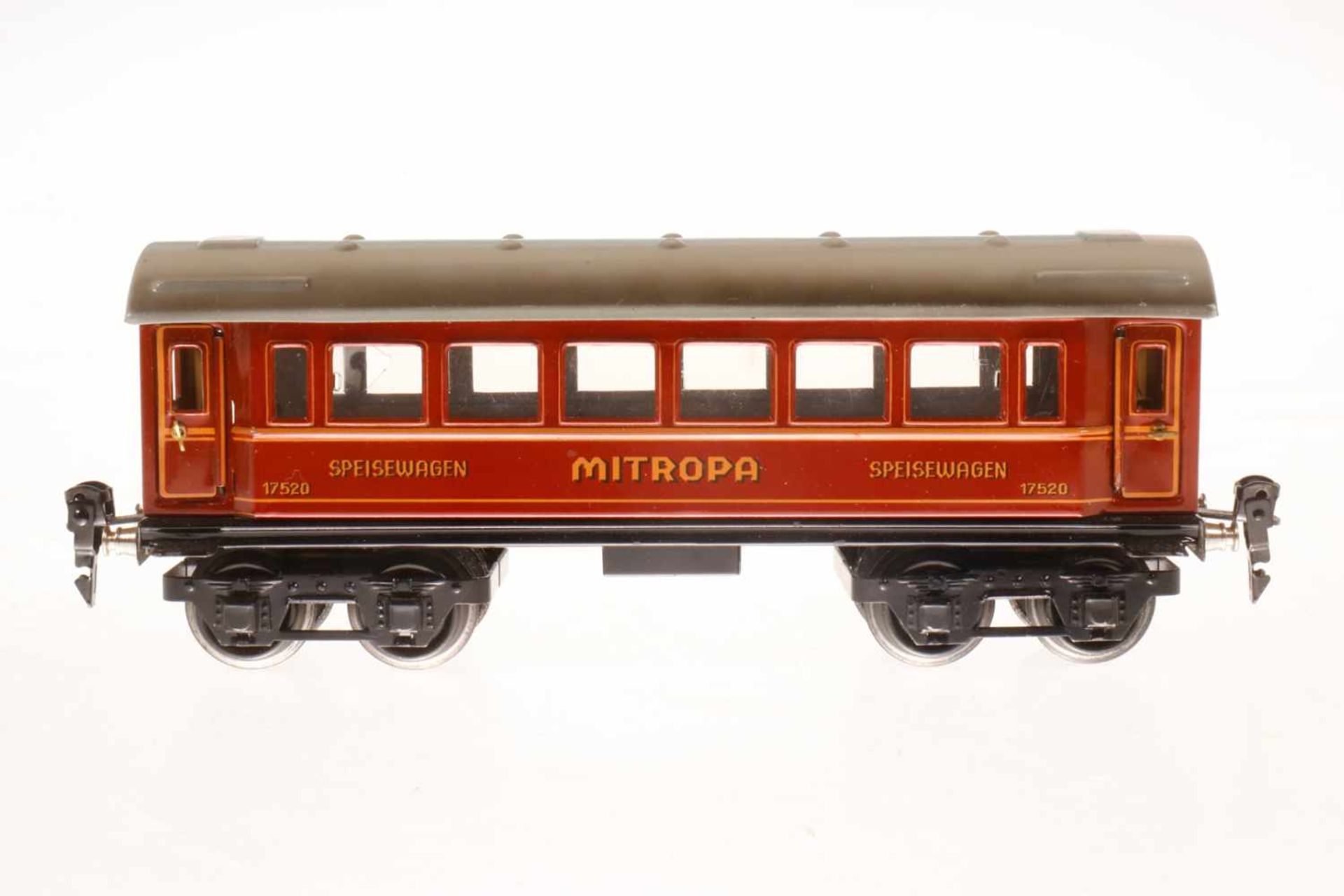 Märklin Mitropa Speisewagen 1752, S 0, CL, mit 4 AT, LS und gealterter Lack, L 24,5, OK, Z 2<