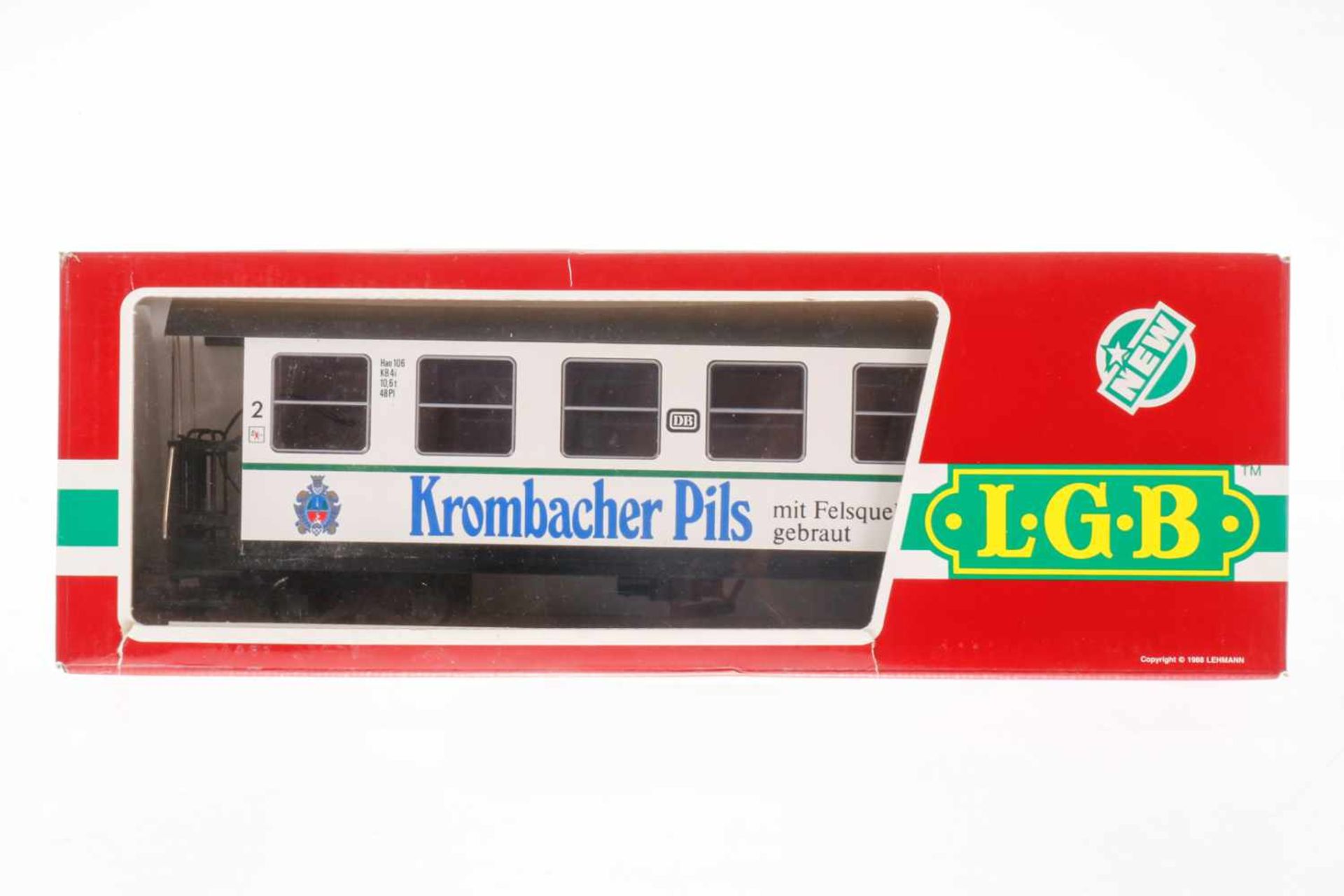 LGB Personenwagen &quot;Krombacher&quot; 3172, S G, weiß, OK, Z 1-2<