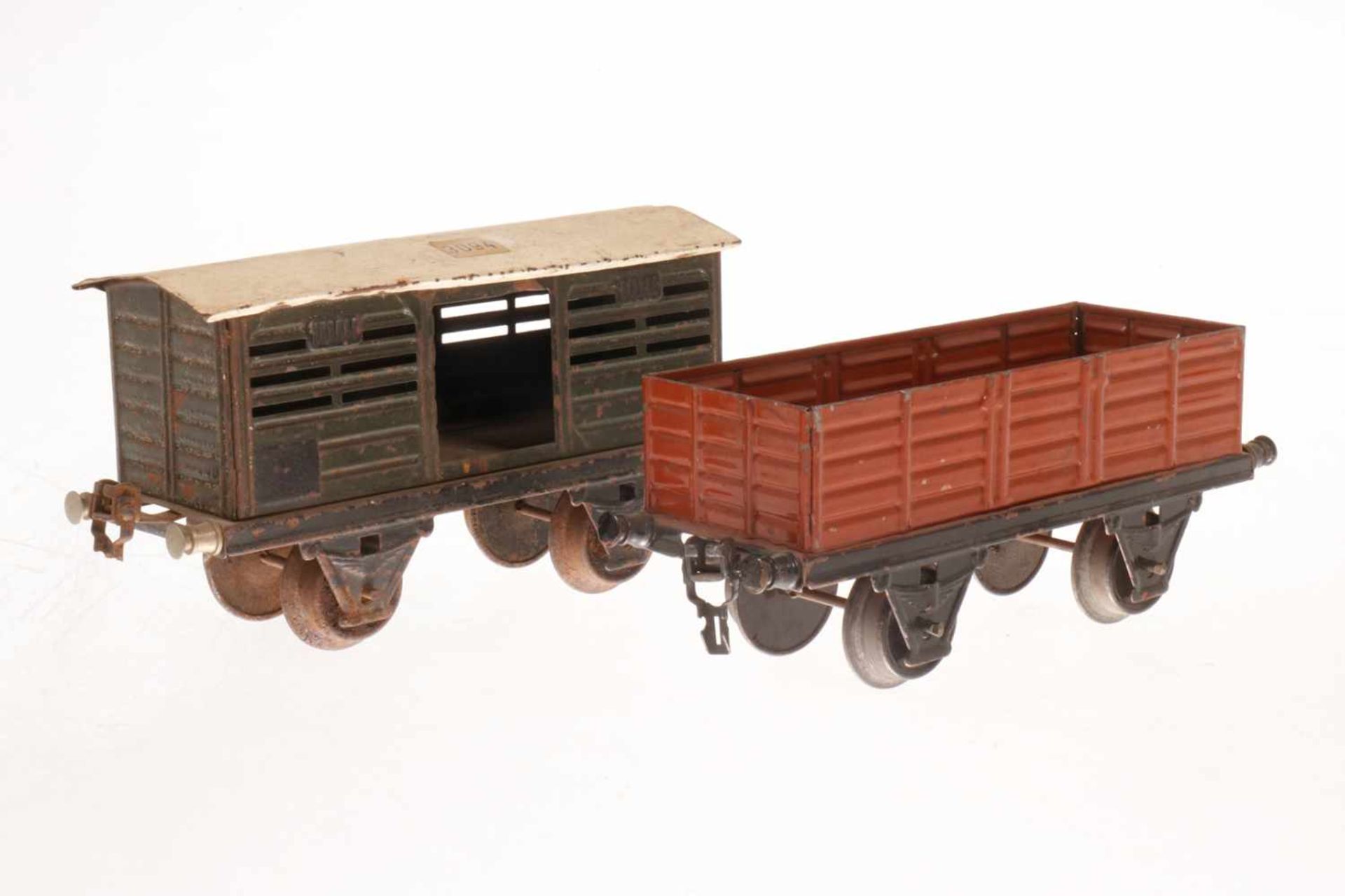 2 Märklin Güterwagen, S 1, HL, LS, bespielt<b