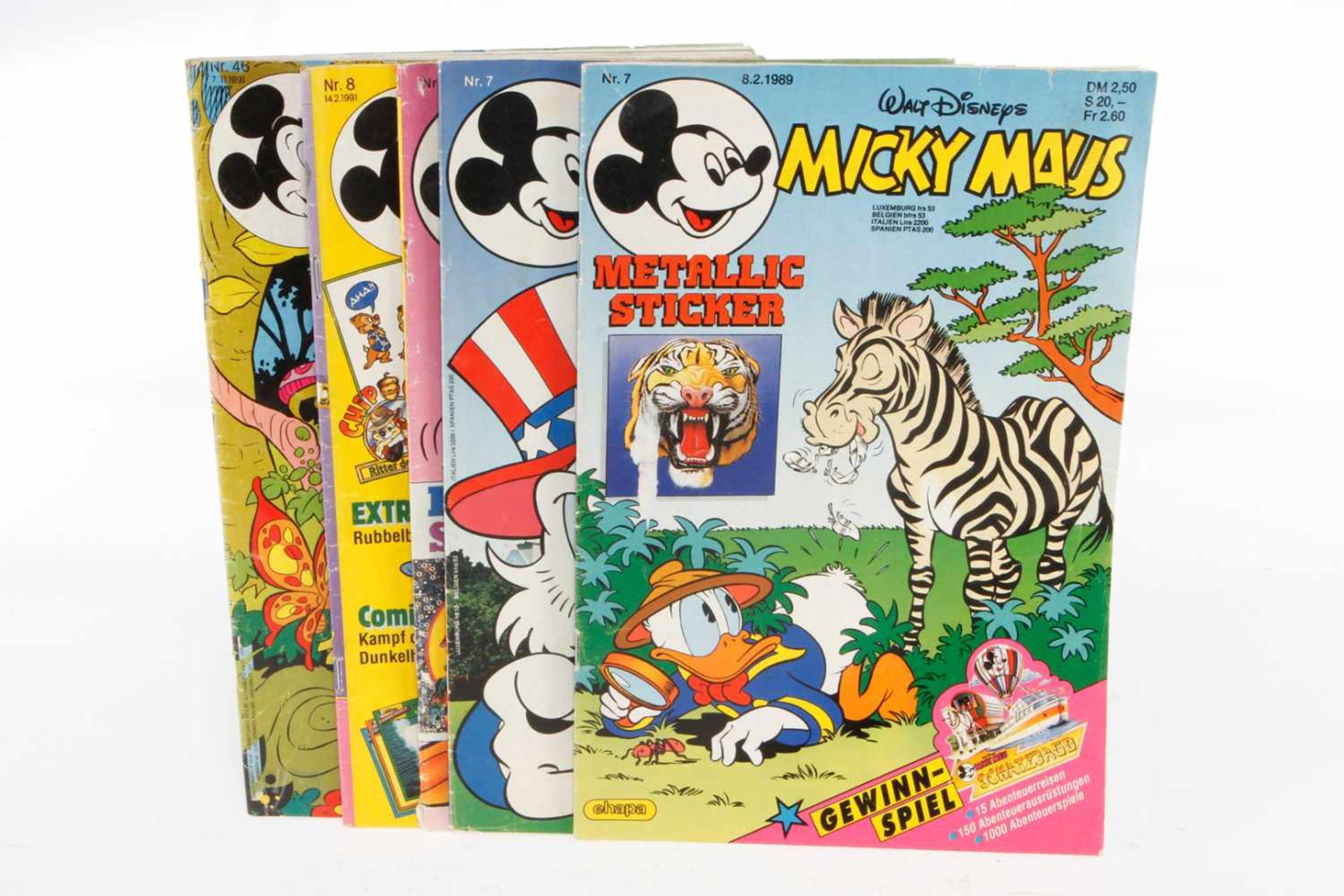 5 Micky Maus Hefte, 80er/90er Jahre