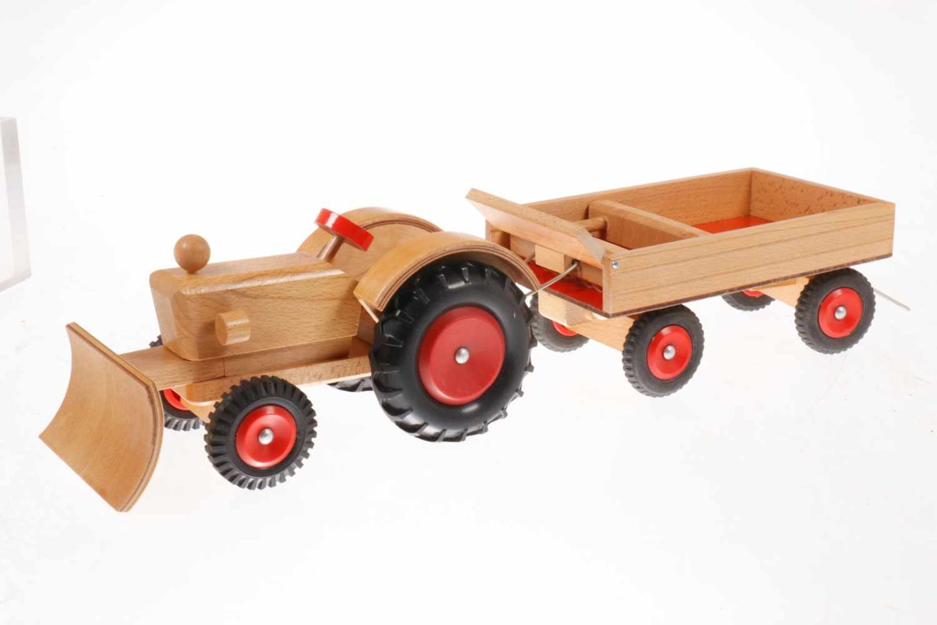 VEB Traktor mit Anhänger, Holz, L 30 und 27, OK, Z 2<