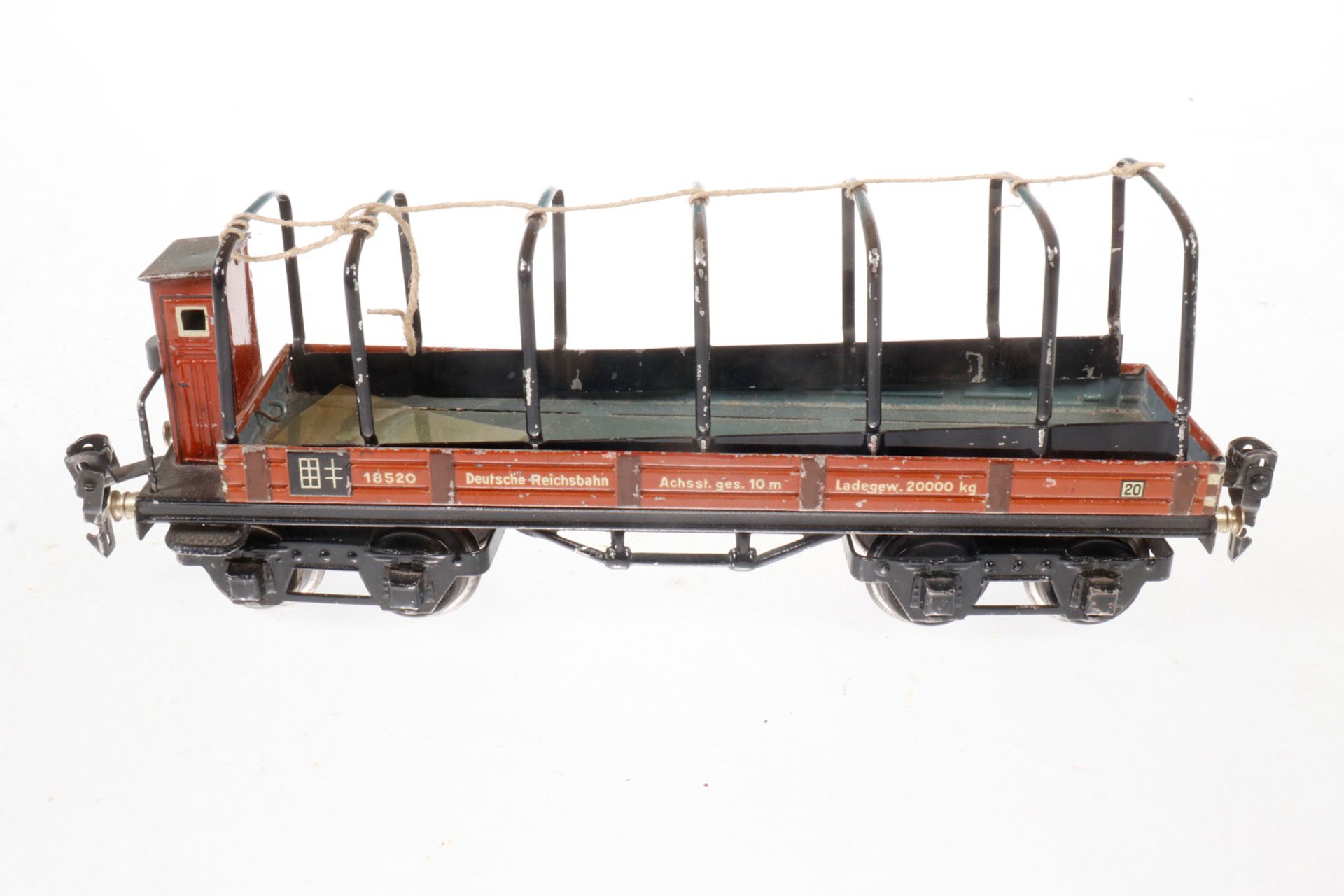 Märklin Planewagen 1853, S 0, CL, mit BRH, NV, LS, L 24,5, bespielt