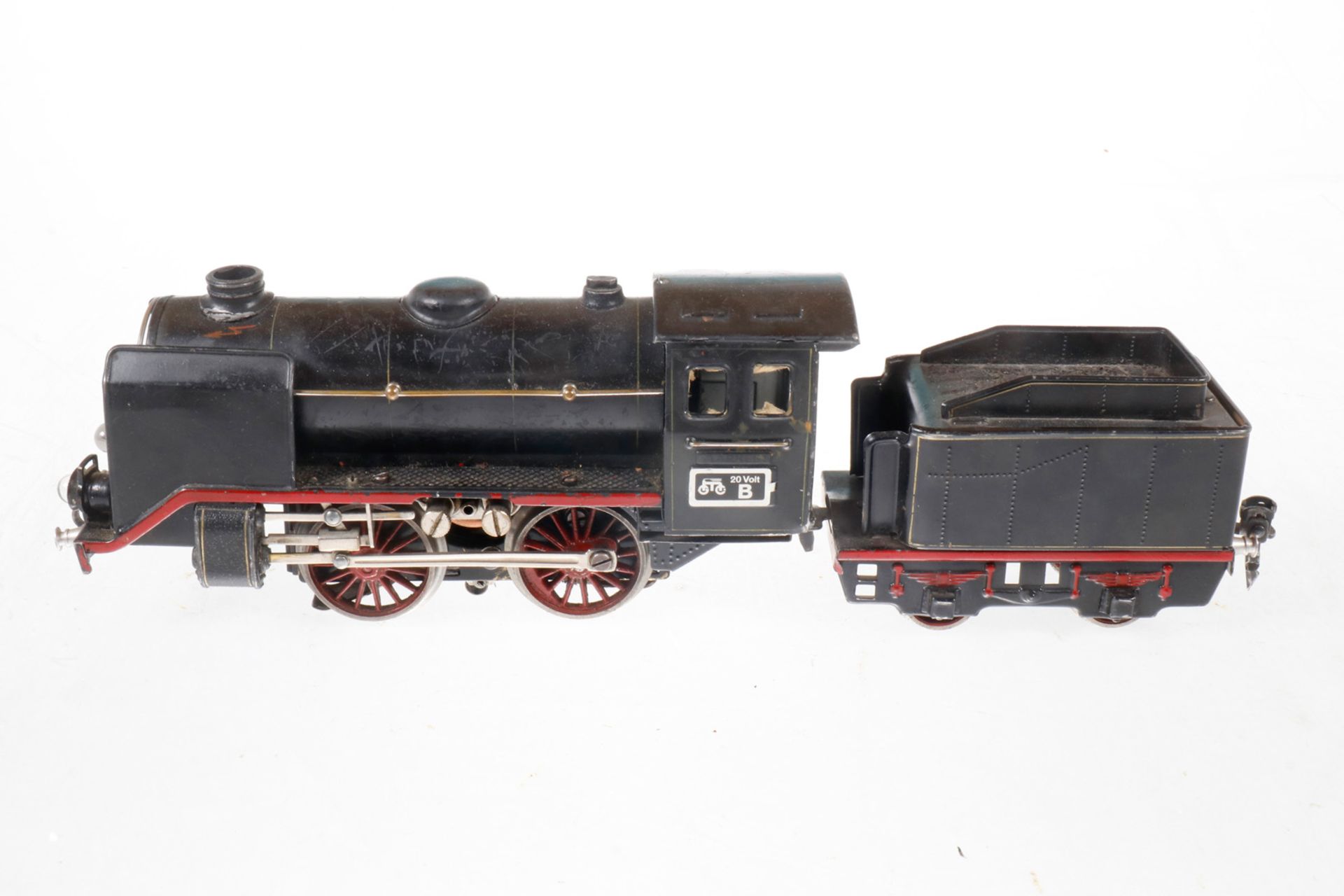 Märklin B-Dampflok R 66/12920, S 0, elektr., schwarz, mit Tender, gW und 2 el. bel. Stirnlampen,