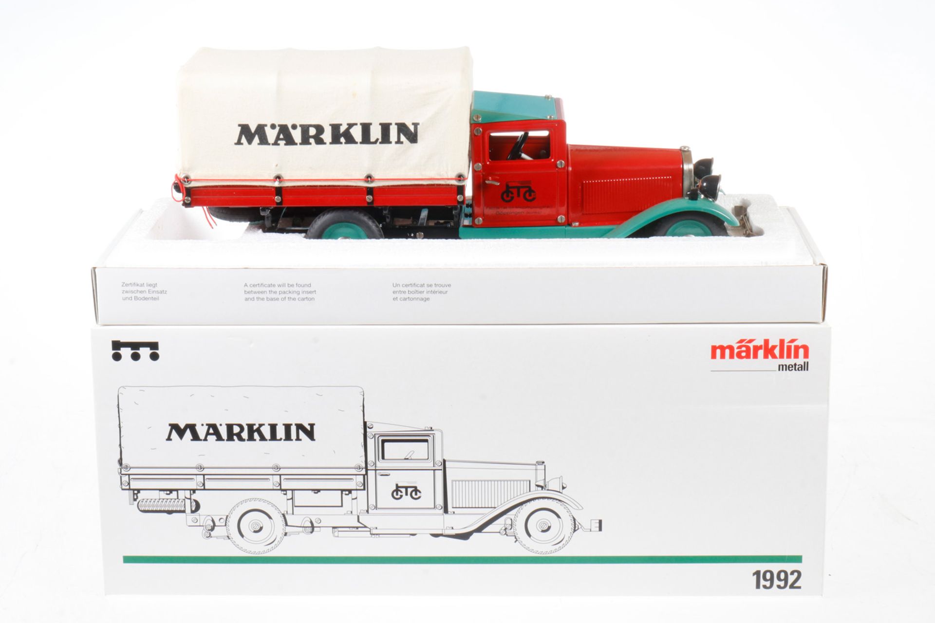 Märklin Lieferwagen 1992, rot/grün, mit Schlüssel und Zertifikat, OK, Z 1-2