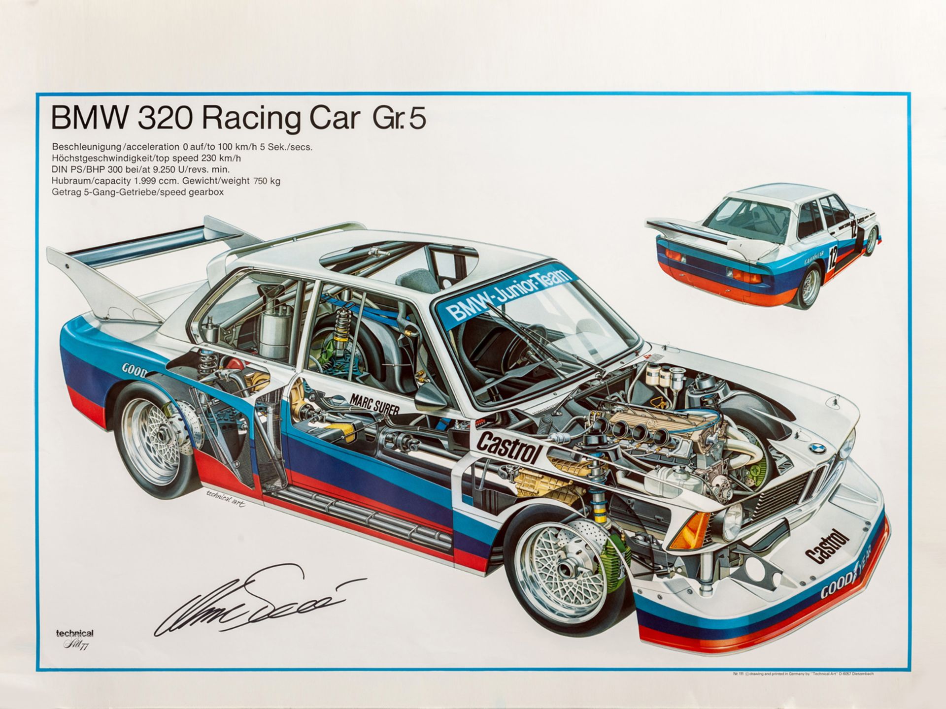 Plakat BMW 320 „Technical Art“ Nr. 111Grafik und Druck: Technical ArtSchätzpreis: € 200 – €