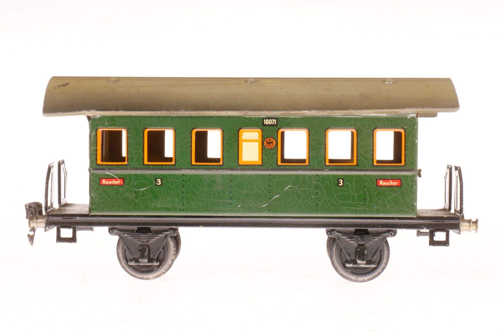 Märklin Personenwagen 1807, S 1, CL, mit 2 AT, LS und gealterter Lack, 1 Achslagerblende fehlt, L