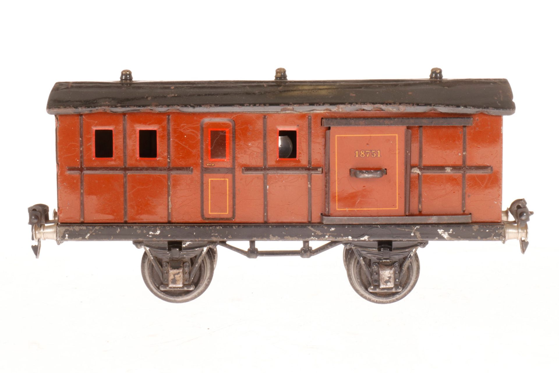 Märklin Gepäckwagen 1875, S 1, CL, mit 2 ST und Fremdbeleuchtung, L 24, bespielt