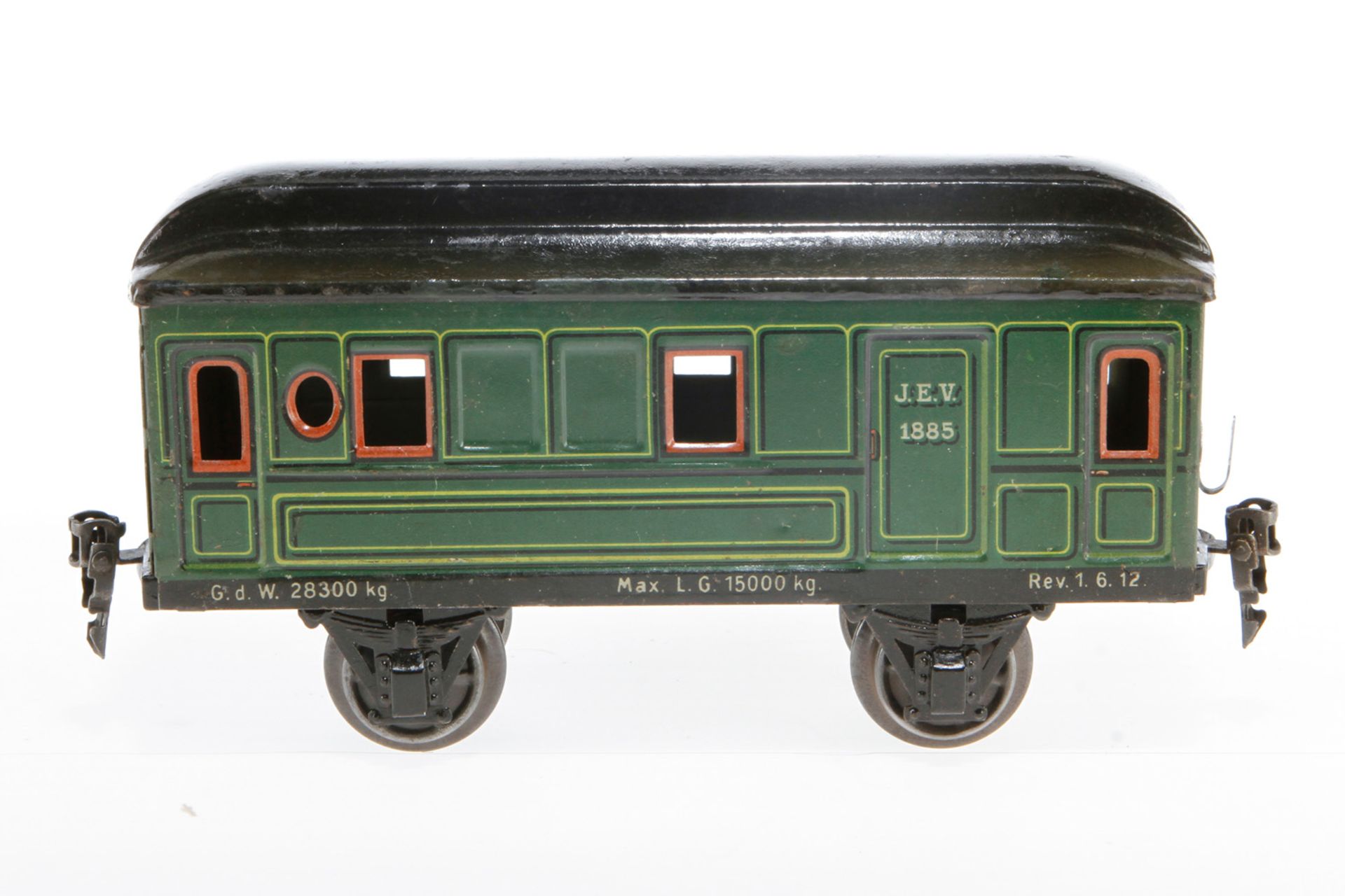 Märklin Gepäckwagen 1885, S 1, CL, LS tw ausgebessert, L 20,5, bespielt